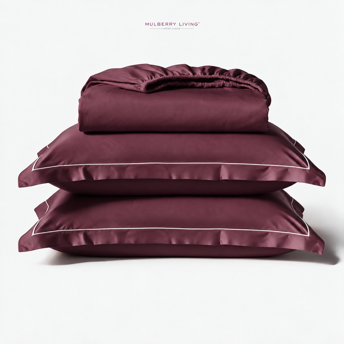 Breathable Sateen Super King Fitted Bedsheet Set | Includes 2 Pillow Covers