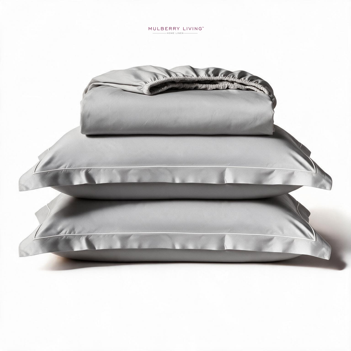 Breathable Sateen Super King Fitted Bedsheet Set | Includes 2 Pillow Covers