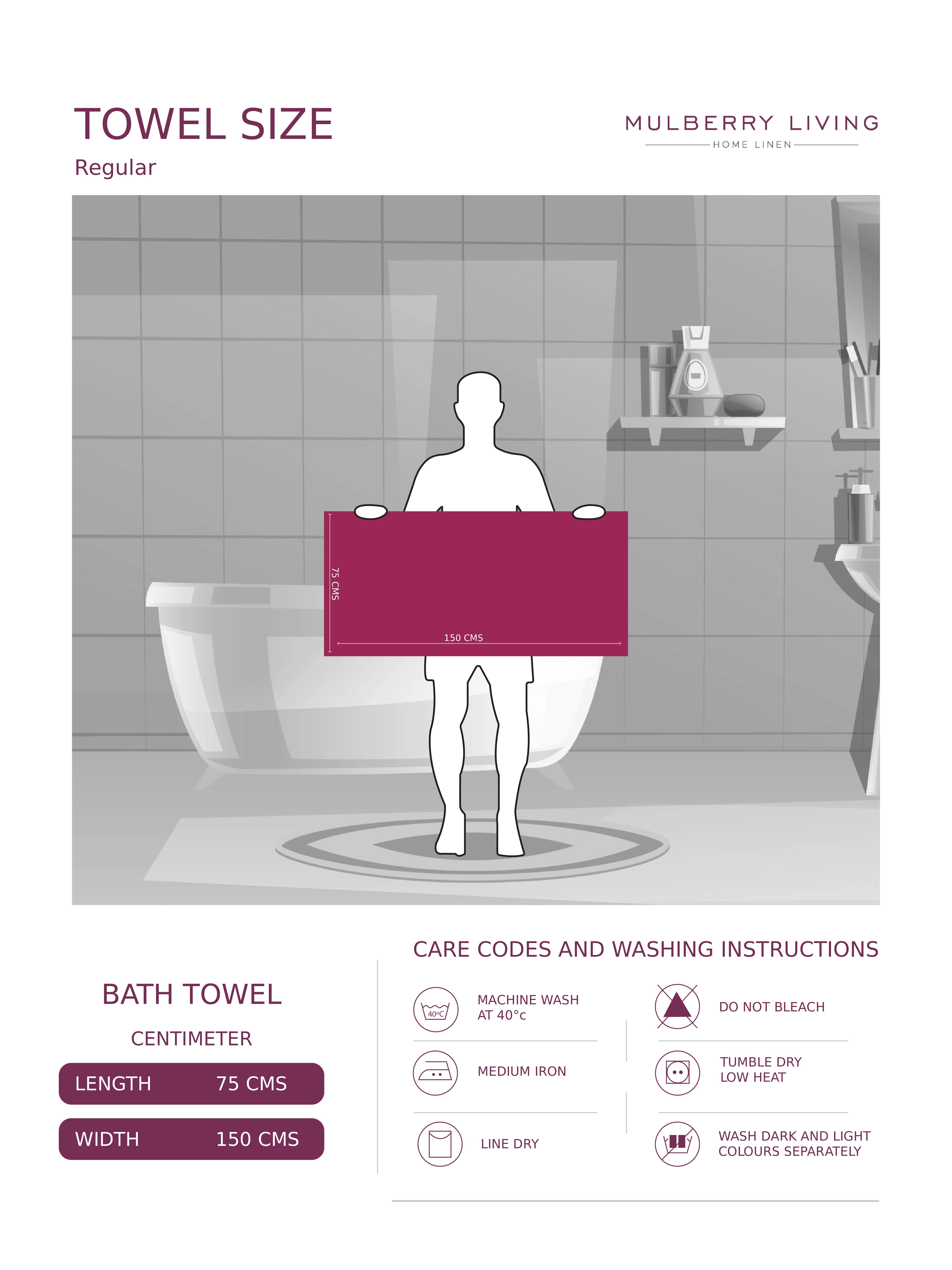 Waffle Grande Bath Towel – Lightweight, Fast-Drying, Everyday Luxury, 220 GSM