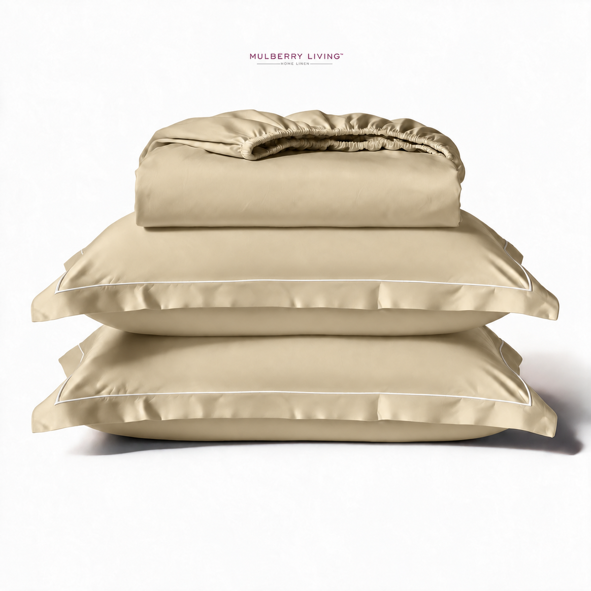 Breathable Sateen Super King Fitted Bedsheet Set | Includes 2 Pillow Covers