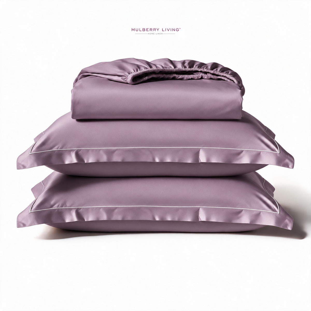 Breathable Sateen Super King Fitted Bedsheet Set | Includes 2 Pillow Covers