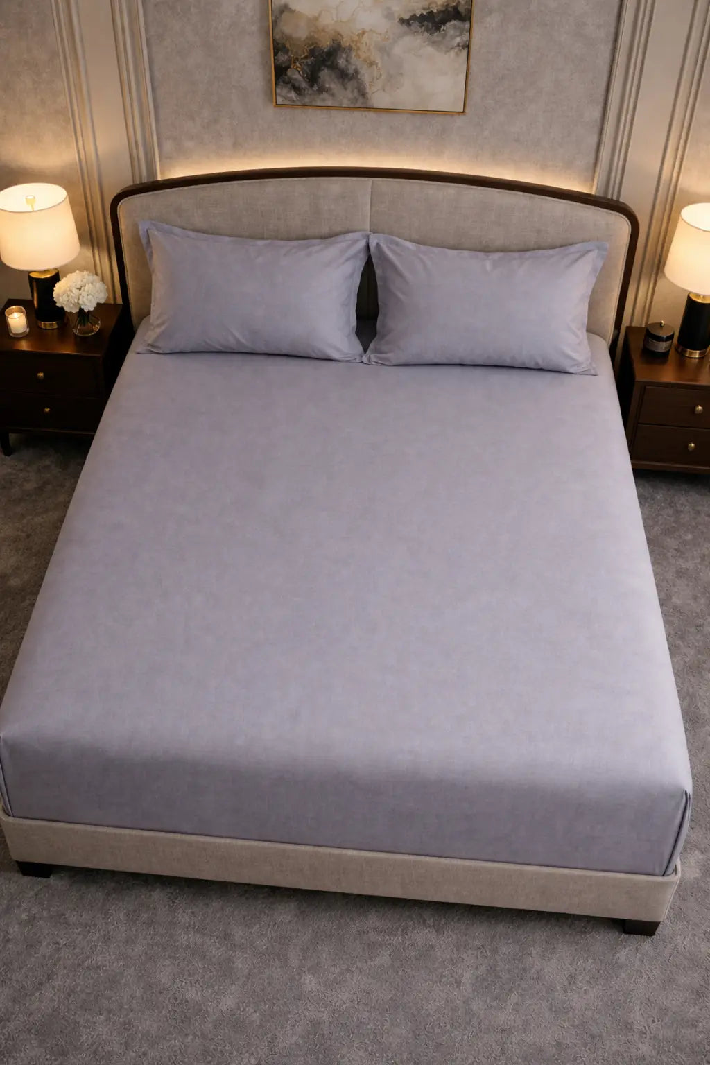 Giza Cotton Super King Sateen Bedsheet Set with 2 Pillow Covers – Ultra-Soft & Hotel-Quality Feel