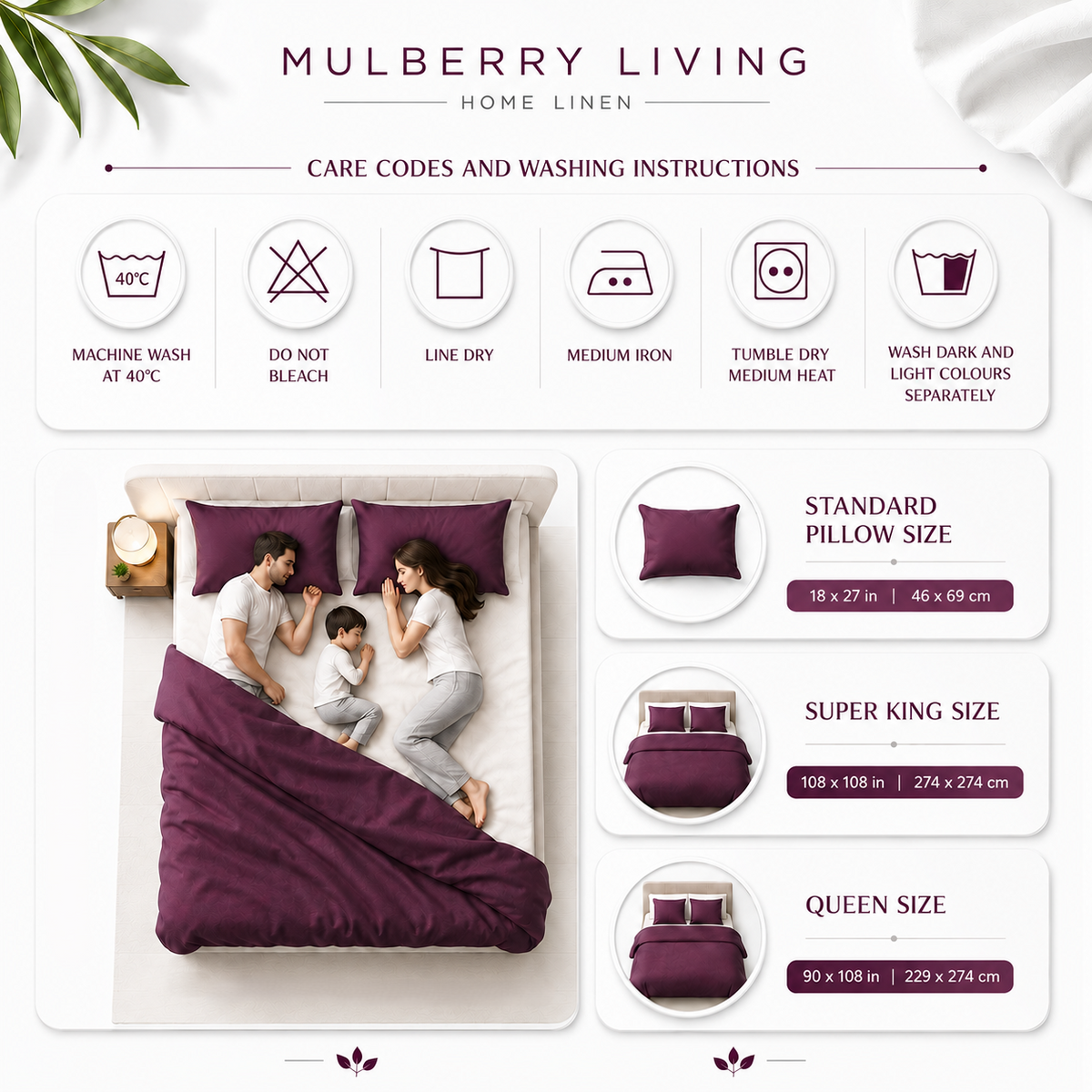 Minimal Solid Super Sateen Bedsheet Set with 2 Pillow Covers – Soft & Breathable