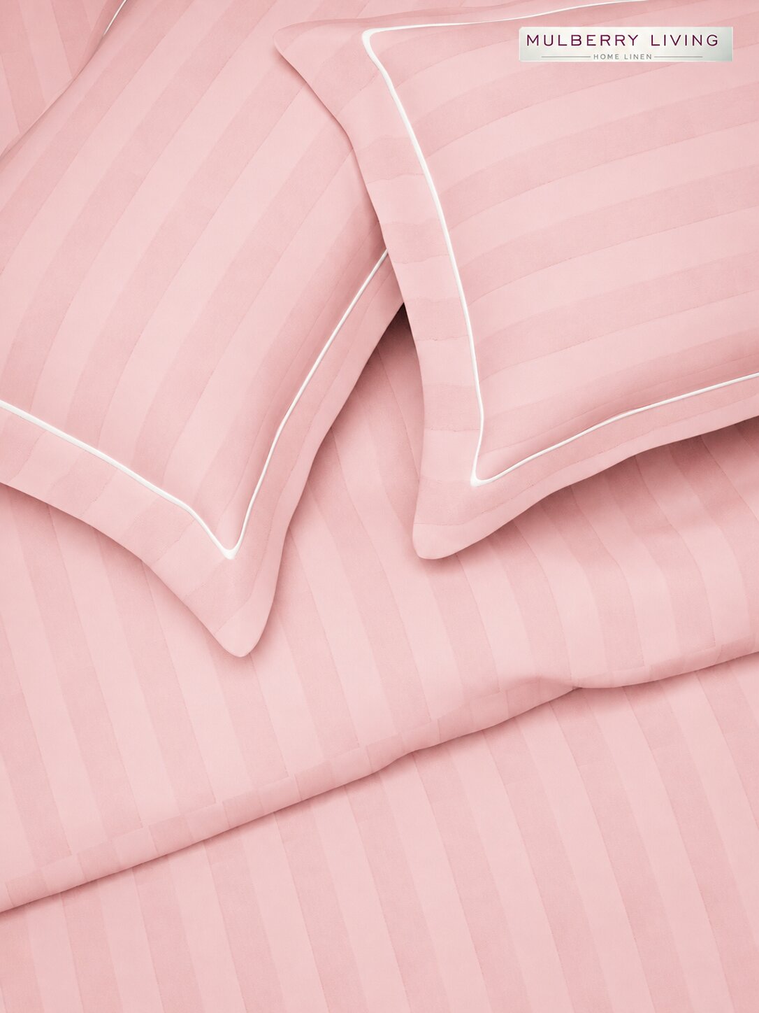 luxury Hotel-Style 100% Cotton 300 TC Elysian Stripes Fitted Bedsheet Set with 2 Pillow Covers