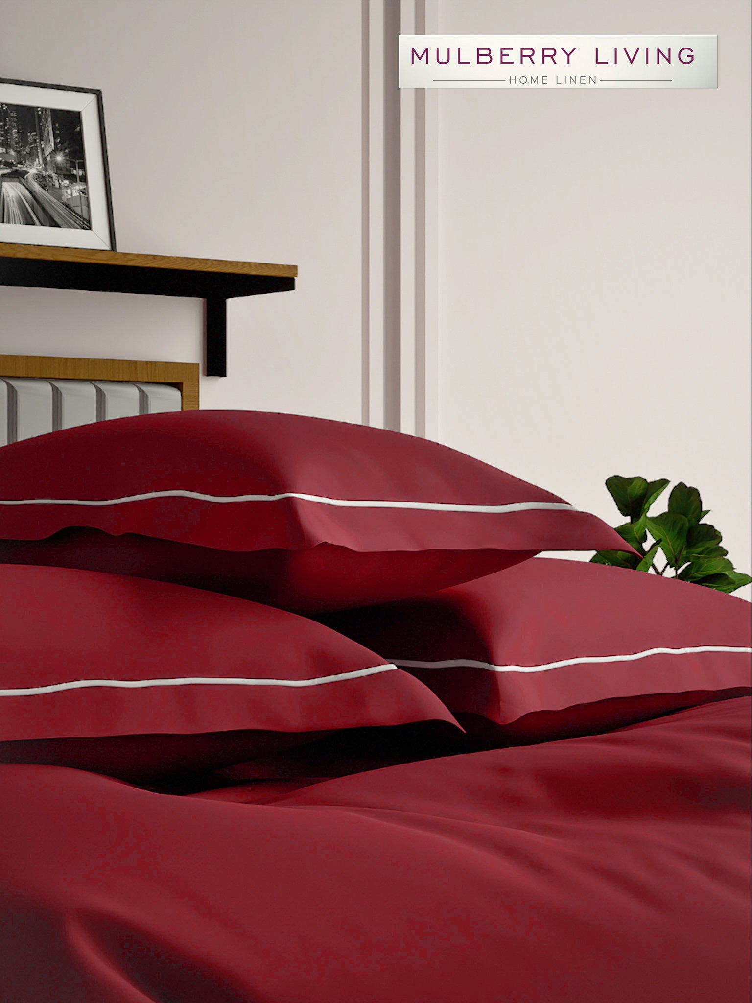 Serenity Solids 100% Cotton Satin Weave Super King Elastic Fitted Bedsheet Set with 2 Pillow Covers - 250TC, 78 x 72 x 12 Inches