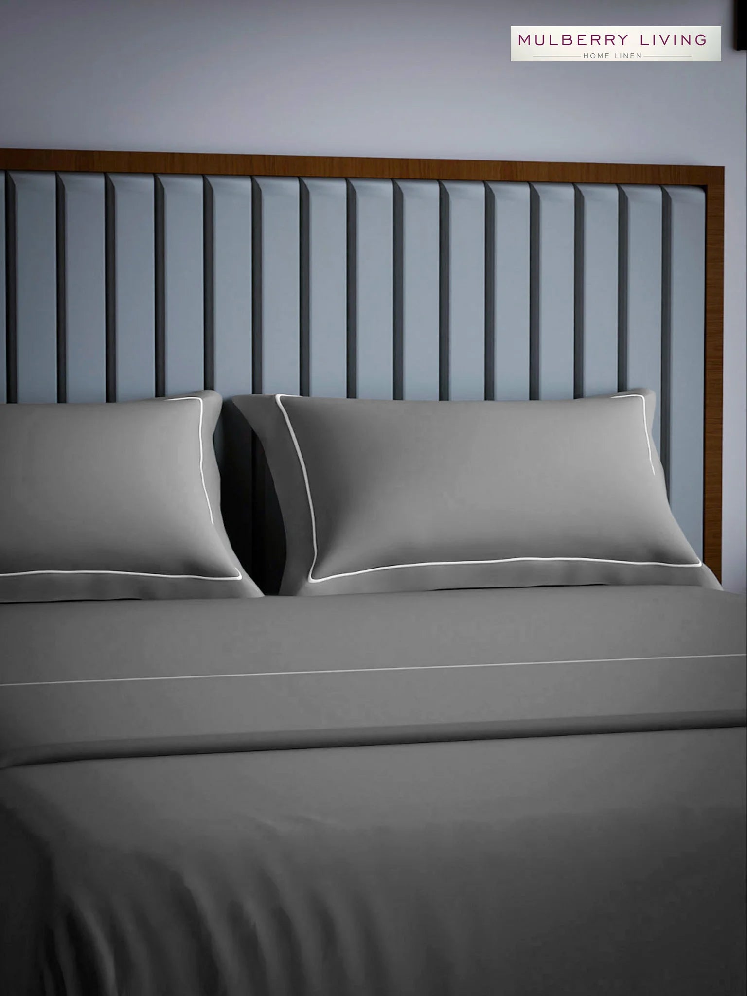 Serenity Solids 100% Cotton Sateen Weave Bedsheet Set with 2 Pillow Covers, 250TC