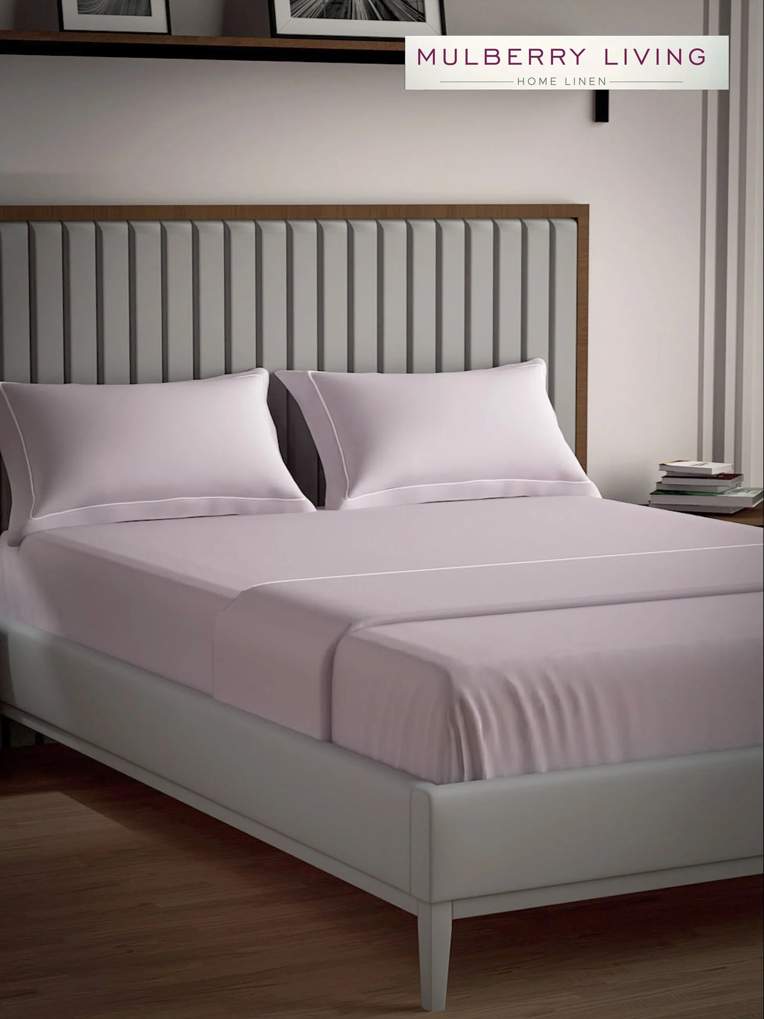 Serenity Solids 100% Cotton Sateen Weave Bedsheet Set with 2 Pillow Covers, 250TC