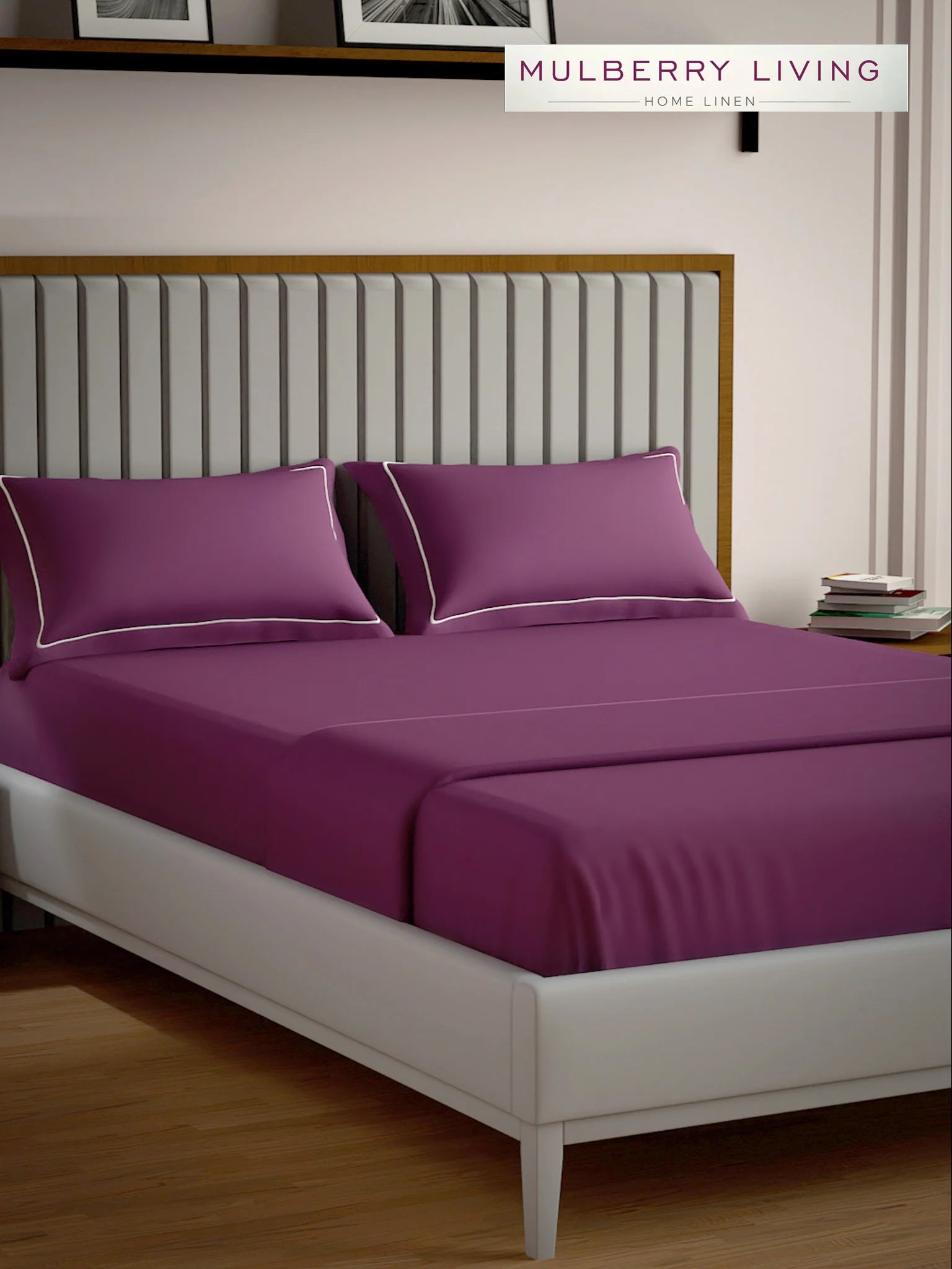 Serenity Solids 100% Cotton Sateen Weave Bedsheet Set with 2 Pillow Covers, 250TC