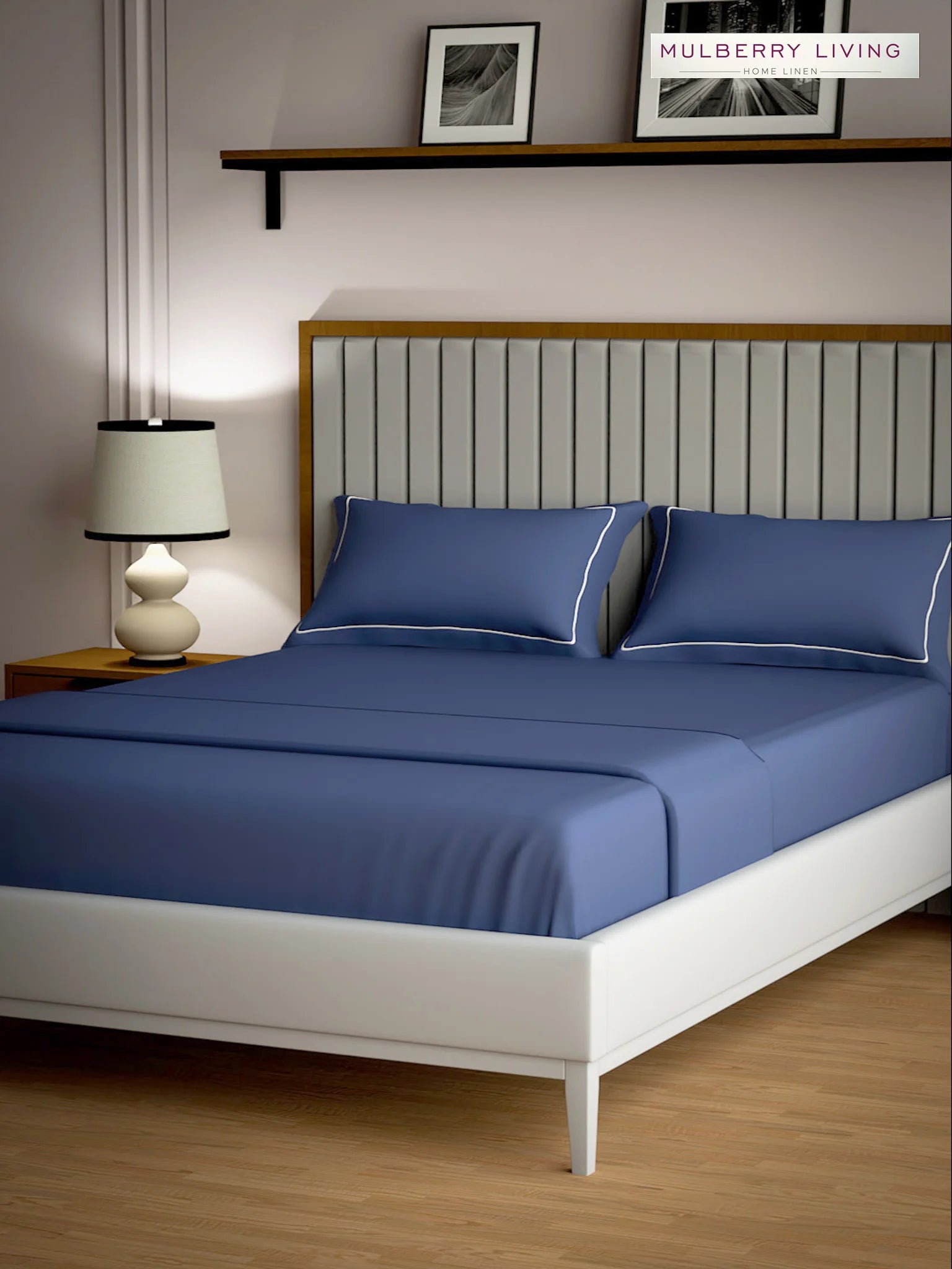 Serenity Solids 100% Cotton Sateen Weave Bedsheet Set with 2 Pillow Covers, 250TC