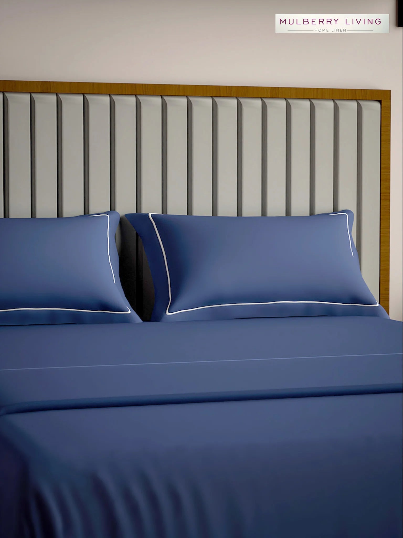 Serenity Solids 100% Cotton Sateen Weave Bedsheet Set with 2 Pillow Covers, 250TC