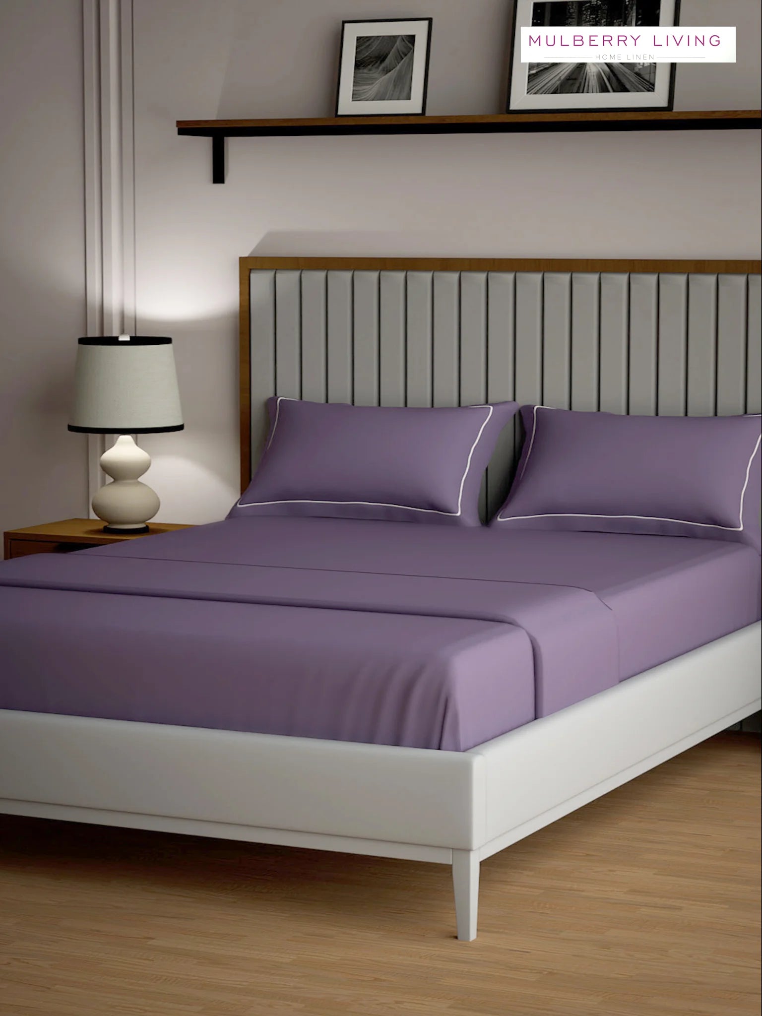 Serenity Solids 100% Cotton Sateen Weave Bedsheet Set with 2 Pillow Covers, 250TC