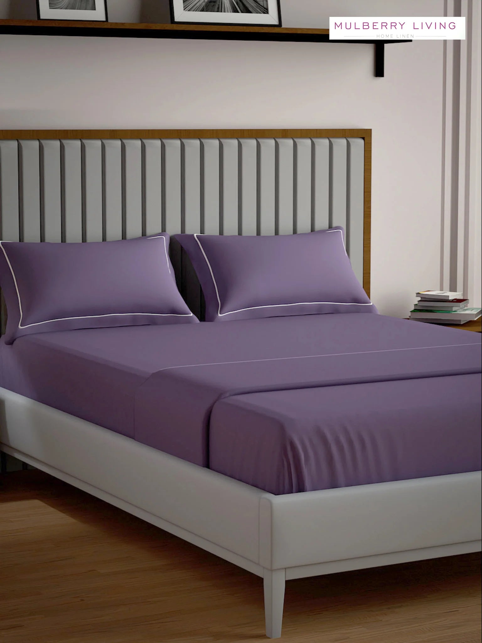 Serenity Solids 100% Cotton Sateen Weave Bedsheet Set with 2 Pillow Covers, 250TC