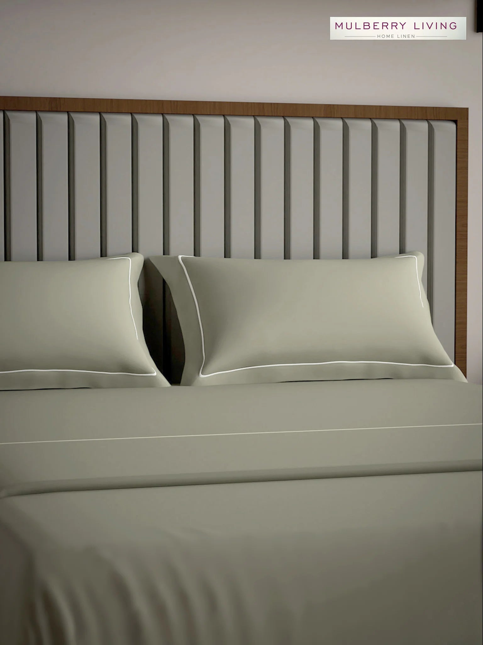 Serenity Solids 100% Cotton Sateen Weave Bedsheet Set with 2 Pillow Covers, 250TC