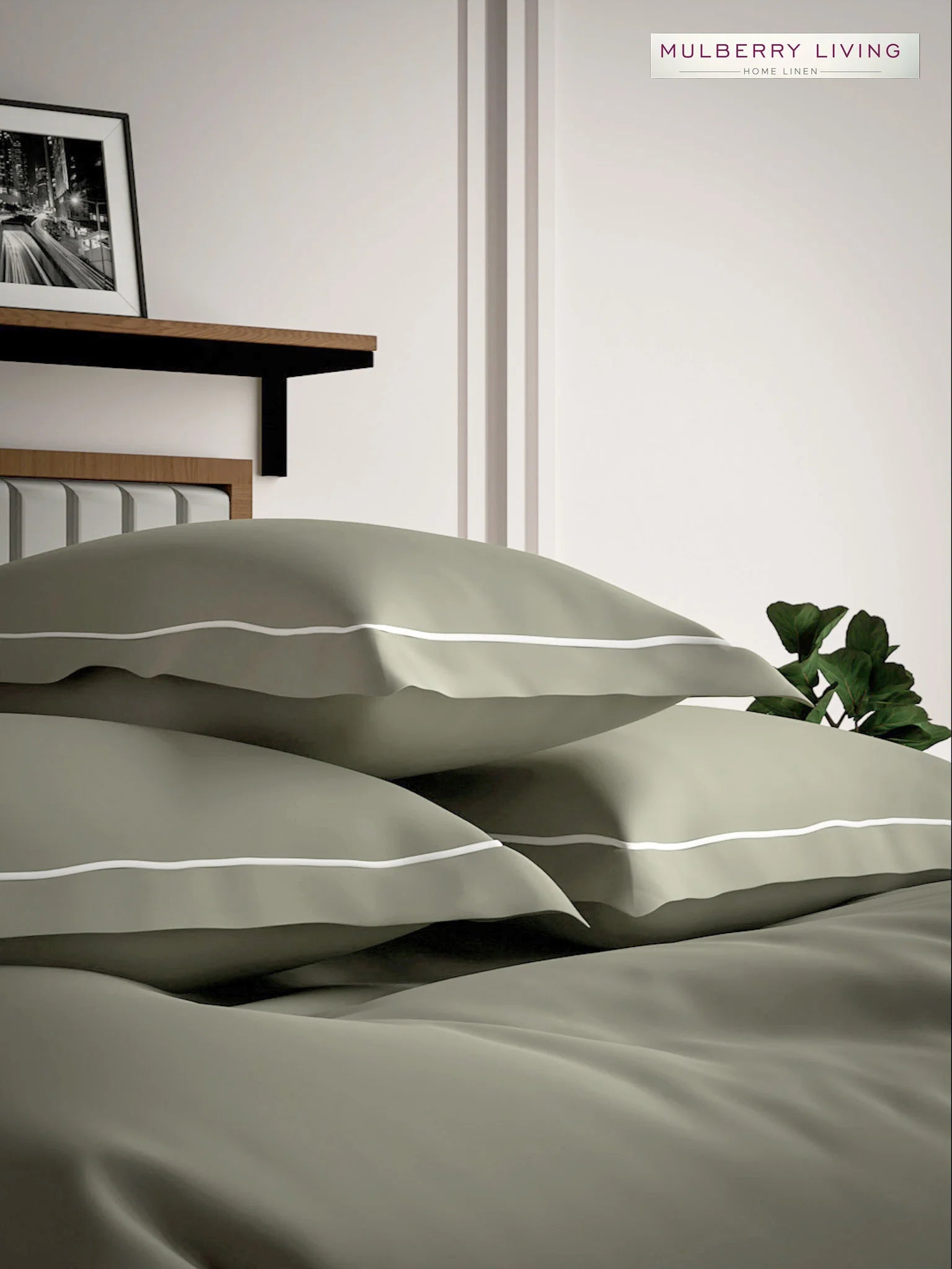 Serenity Solids 100% Cotton Sateen Weave Bedsheet Set with 2 Pillow Covers, 250TC