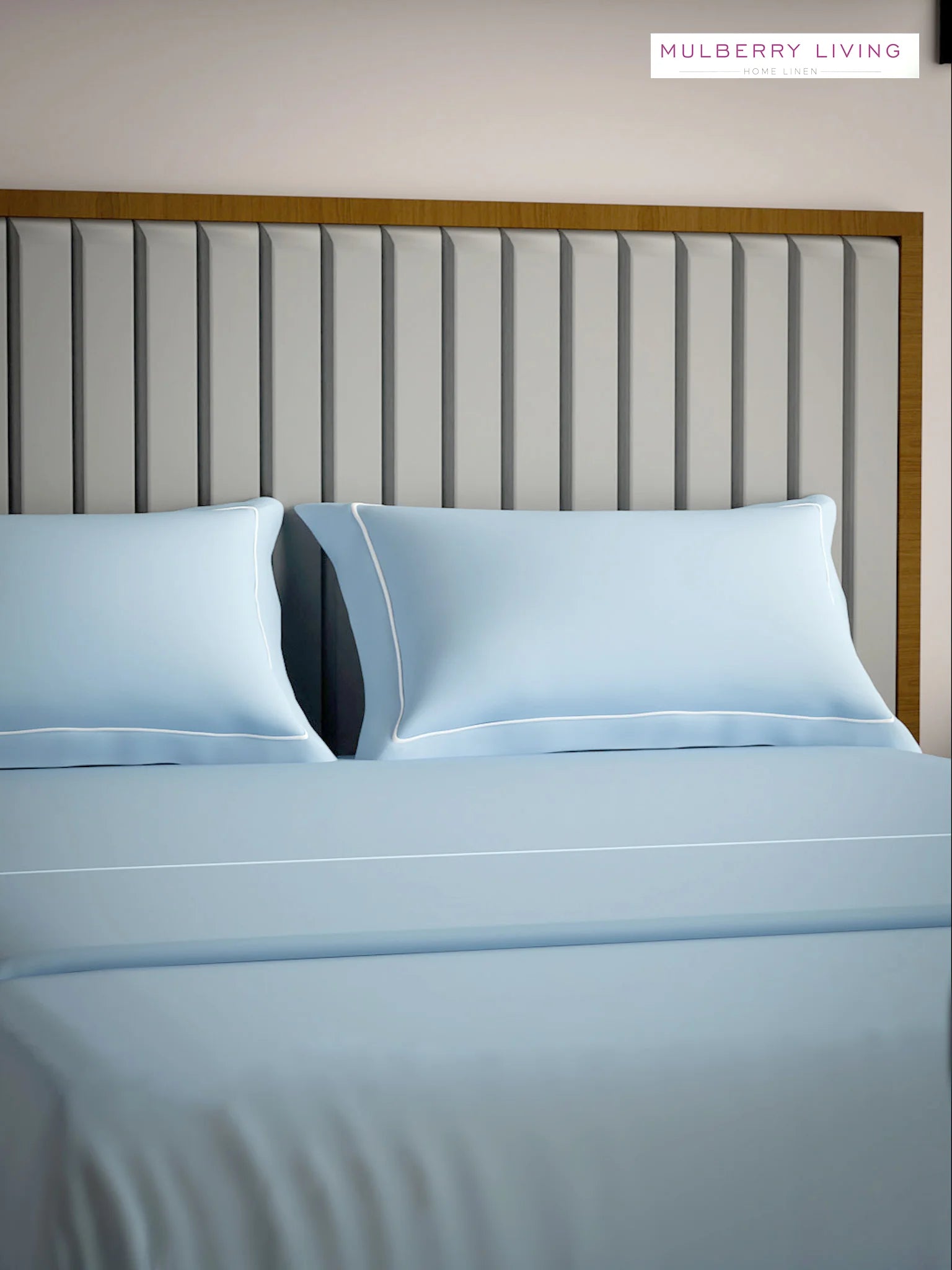 Serenity Solids 100% Cotton Sateen Weave Bedsheet Set with 2 Pillow Covers, 250TC