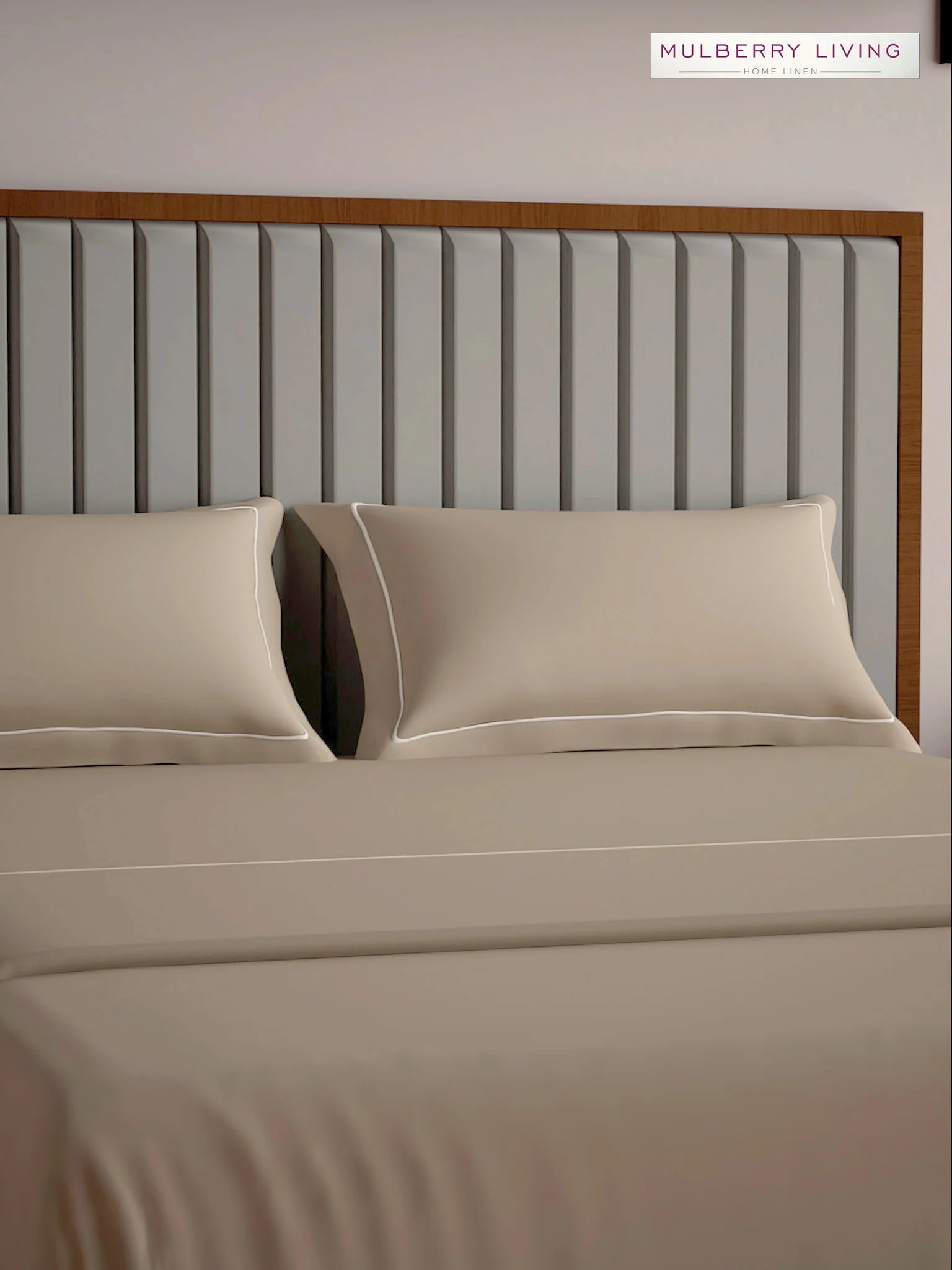 Serenity Solids 100% Cotton Sateen Weave Bedsheet Set with 2 Pillow Covers, 250TC