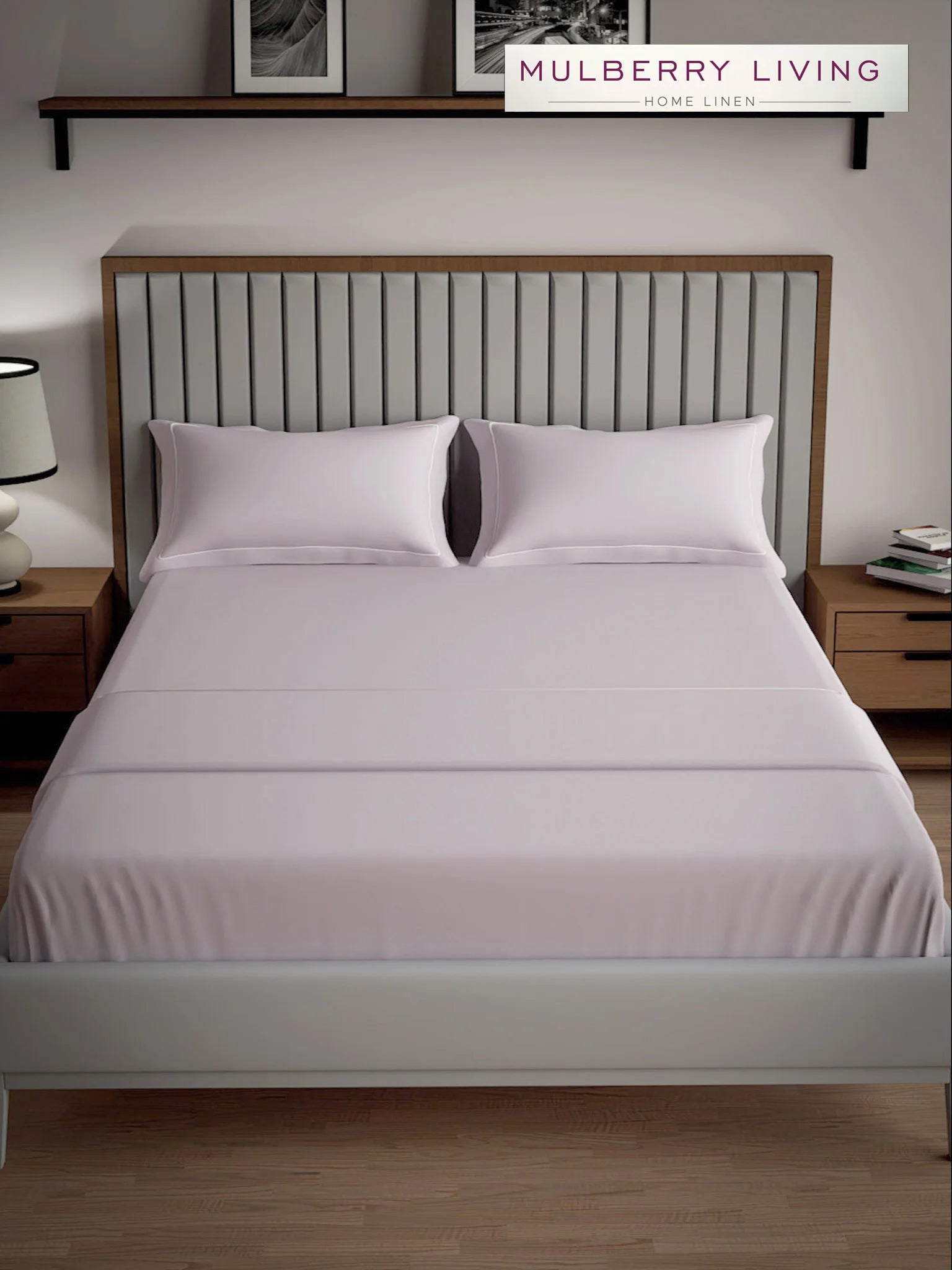 Serenity Solids 100% Cotton Sateen Weave Bedsheet Set with 2 Pillow Covers, 250TC