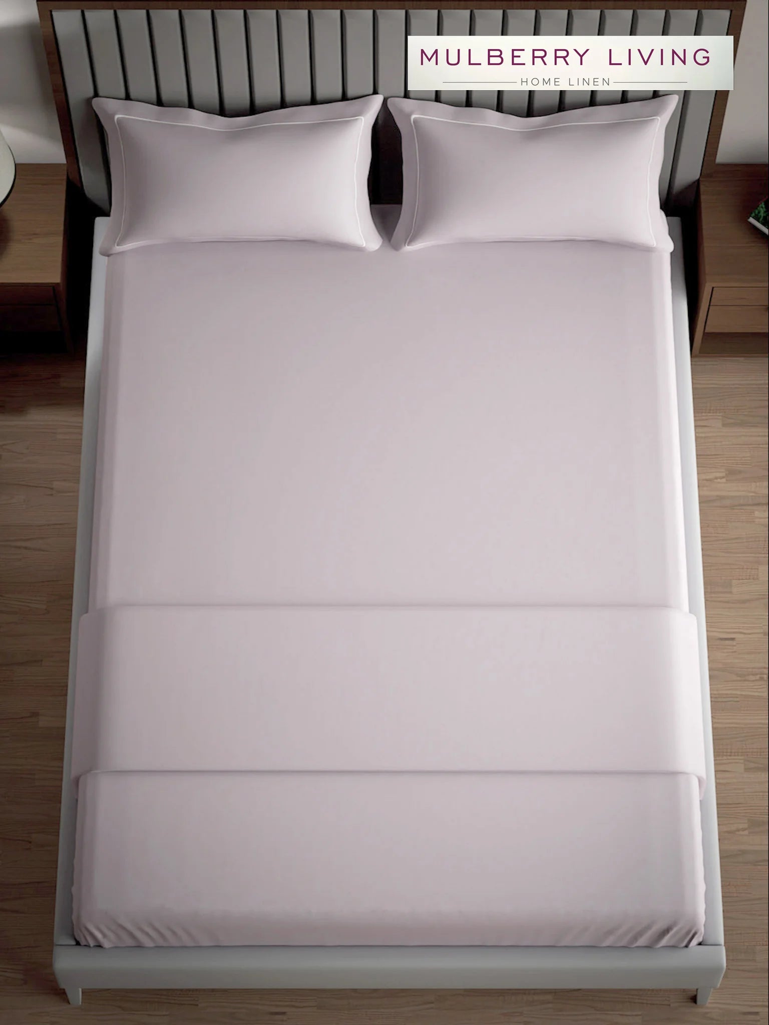 Serenity Solids 100% Cotton Sateen Weave Bedsheet Set with 2 Pillow Covers, 250TC