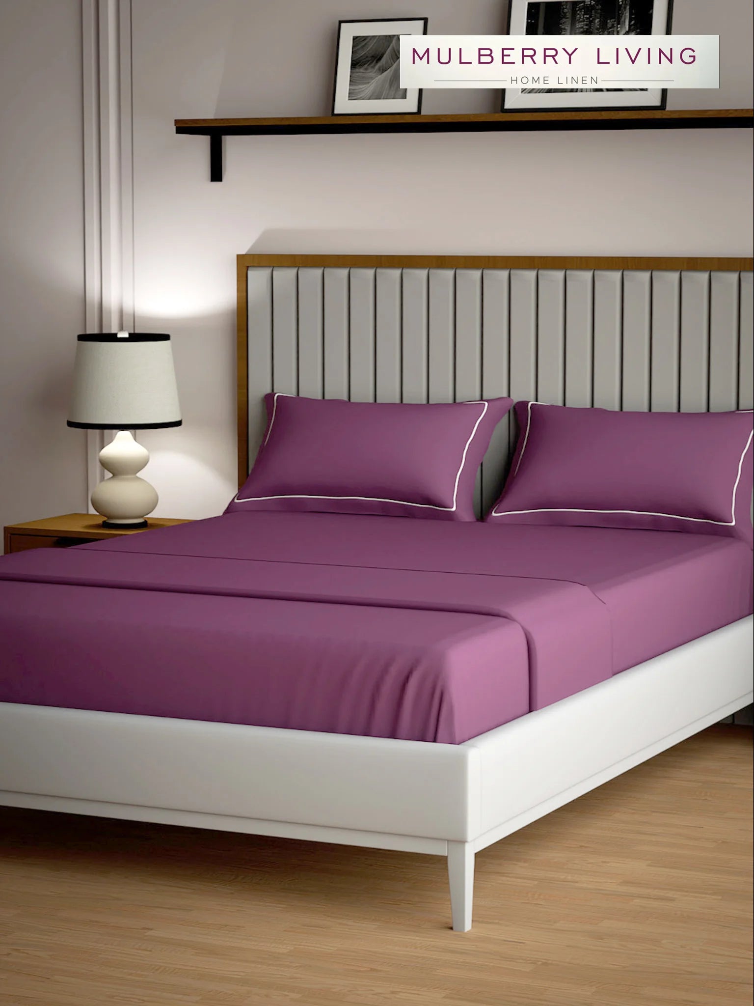 Serenity Solids 100% Cotton Sateen Weave Bedsheet Set with 2 Pillow Covers, 250TC