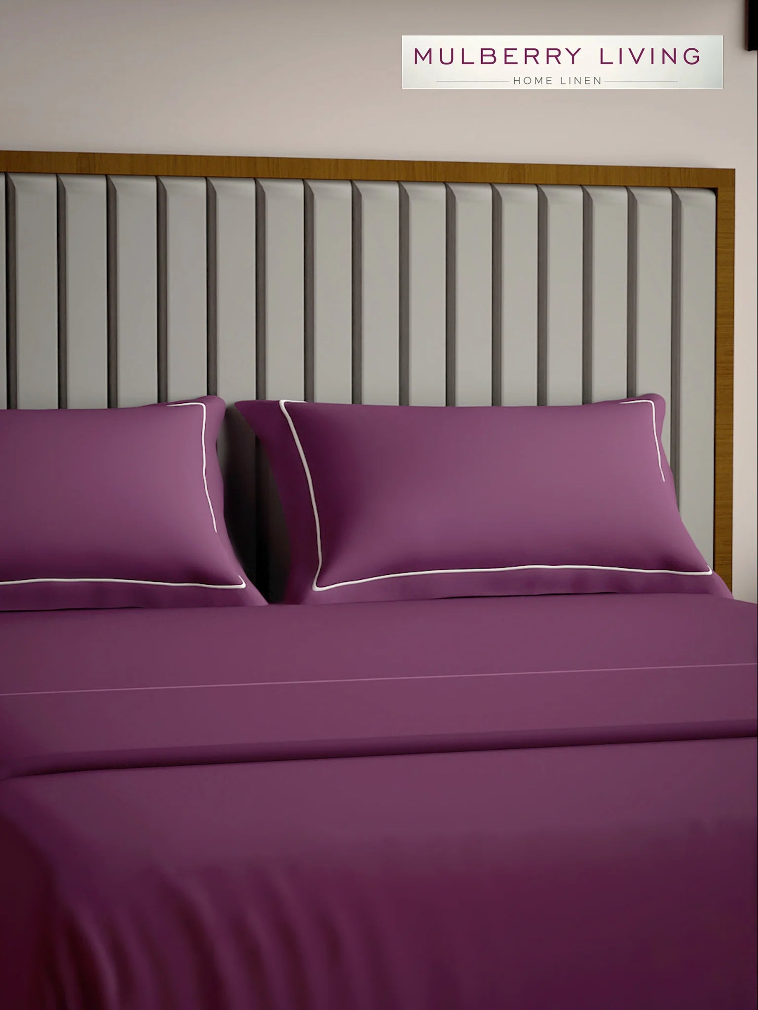 Serenity Solids 100% Cotton Sateen Weave Bedsheet Set with 2 Pillow Covers, 250TC