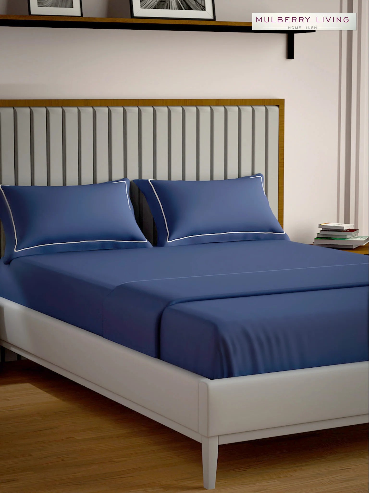 Serenity Solids 100% Cotton Sateen Weave Bedsheet Set with 2 Pillow Covers, 250TC