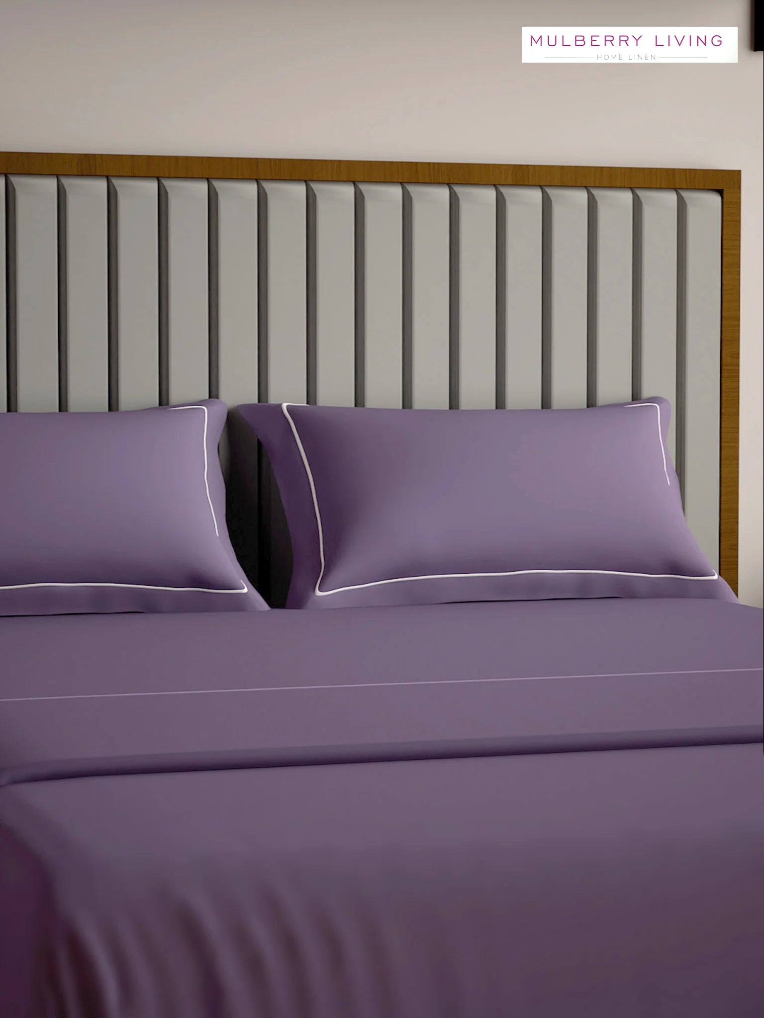 Serenity Solids 100% Cotton Sateen Weave Bedsheet Set with 2 Pillow Covers, 250TC