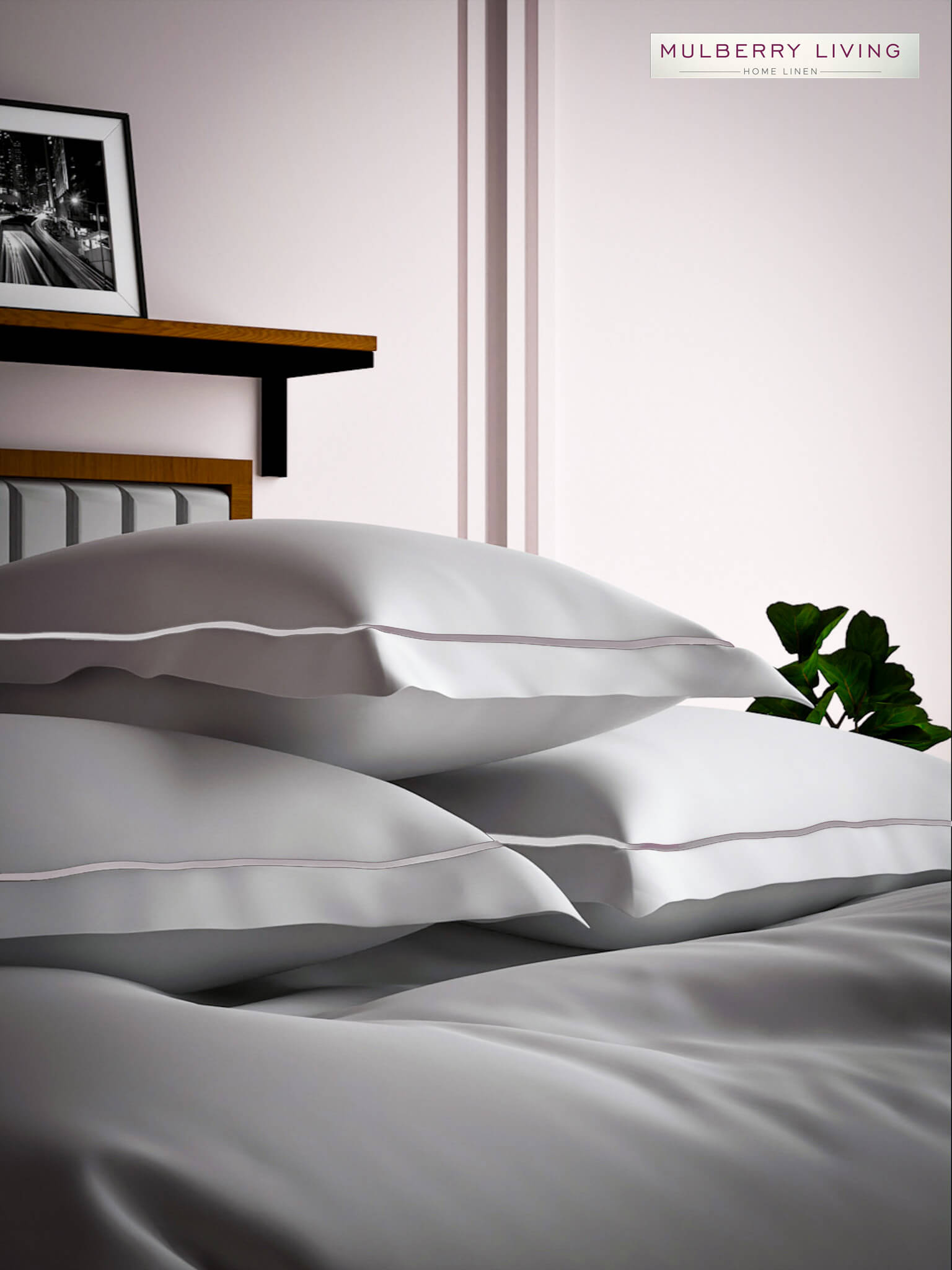 Serenity Solids 100% Cotton Satin Weave Super King Elastic Fitted Bedsheet Set with 2 Pillow Covers - 250TC, 78 x 72 x 12 Inches