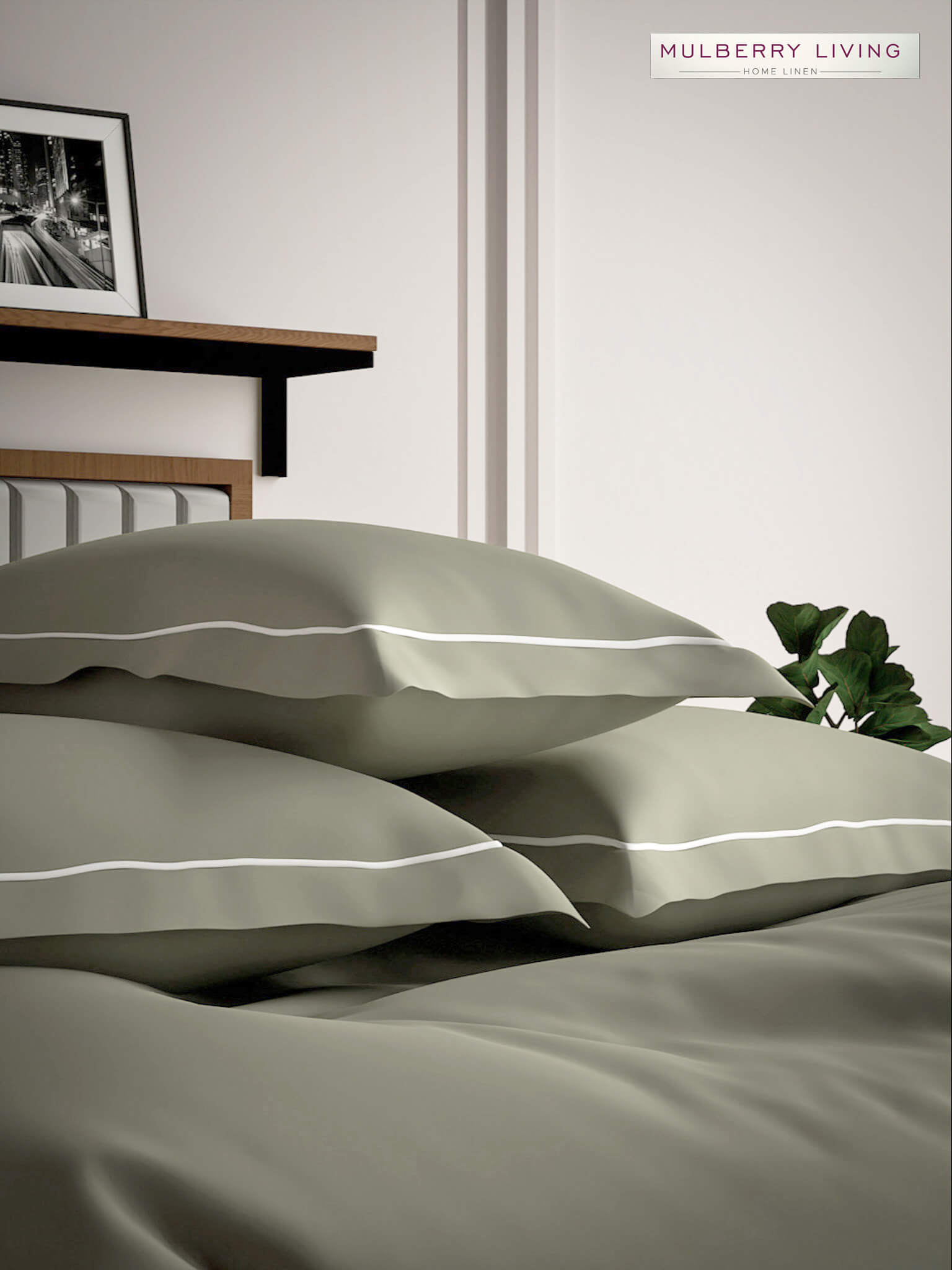 Serenity Solids 100% Cotton Satin Weave Super King Elastic Fitted Bedsheet Set with 2 Pillow Covers - 250TC, 78 x 72 x 12 Inches