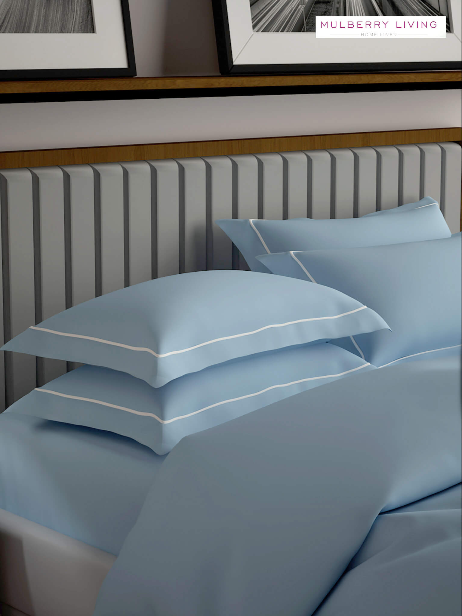 Serenity Solids 100% Cotton Satin Weave Super King Elastic Fitted Bedsheet Set with 2 Pillow Covers - 250TC, 78 x 72 x 12 Inches