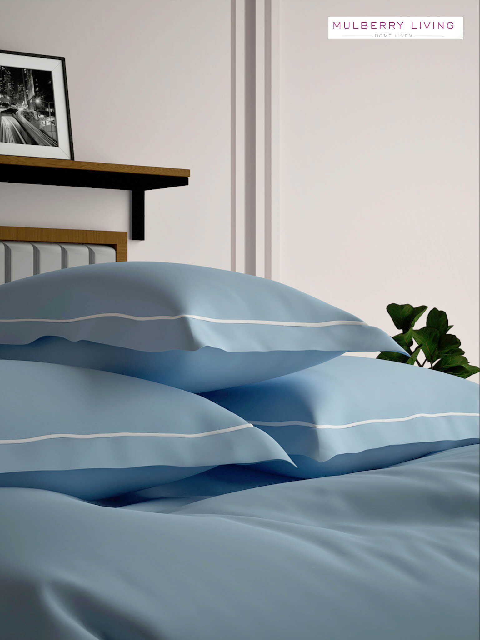 Serenity Solids 100% Cotton Satin Weave Super King Elastic Fitted Bedsheet Set with 2 Pillow Covers - 250TC, 78 x 72 x 12 Inches