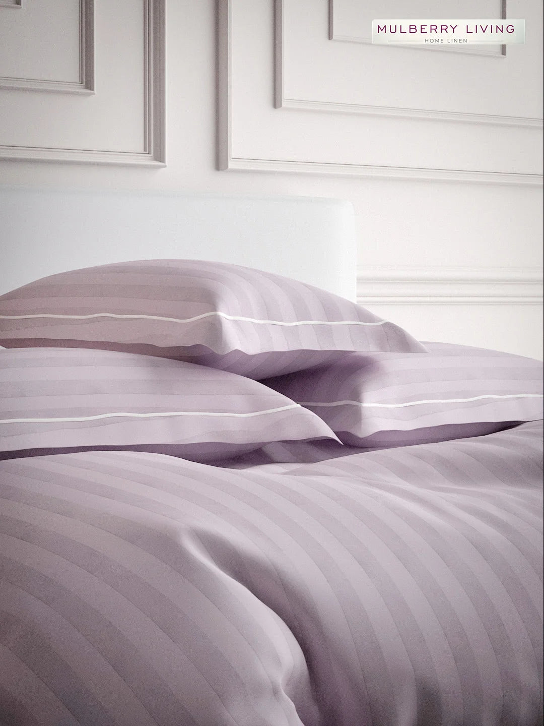 Elysian Stripes 100% Cotton Bedsheet Set with 2 Pillow Covers - 300TC