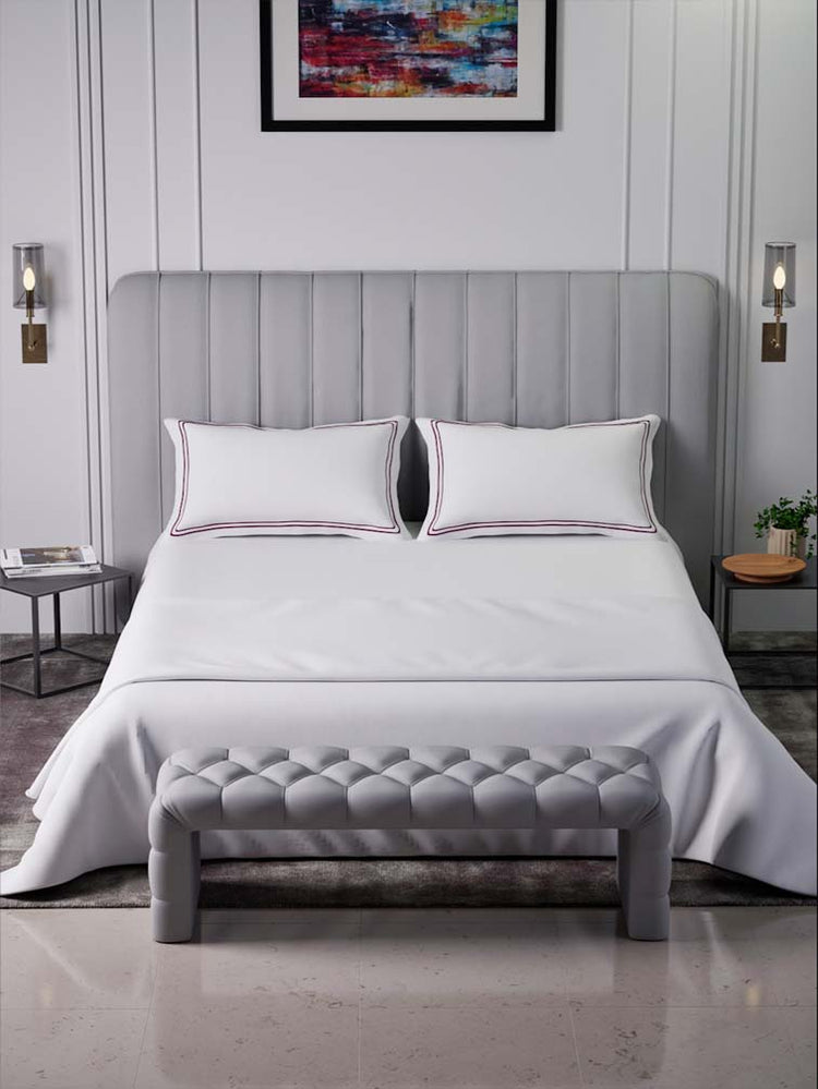 Sovereign Whites 100% Cotton Super King Bedsheet Set with 2 Double Pillow Covers - 400TC