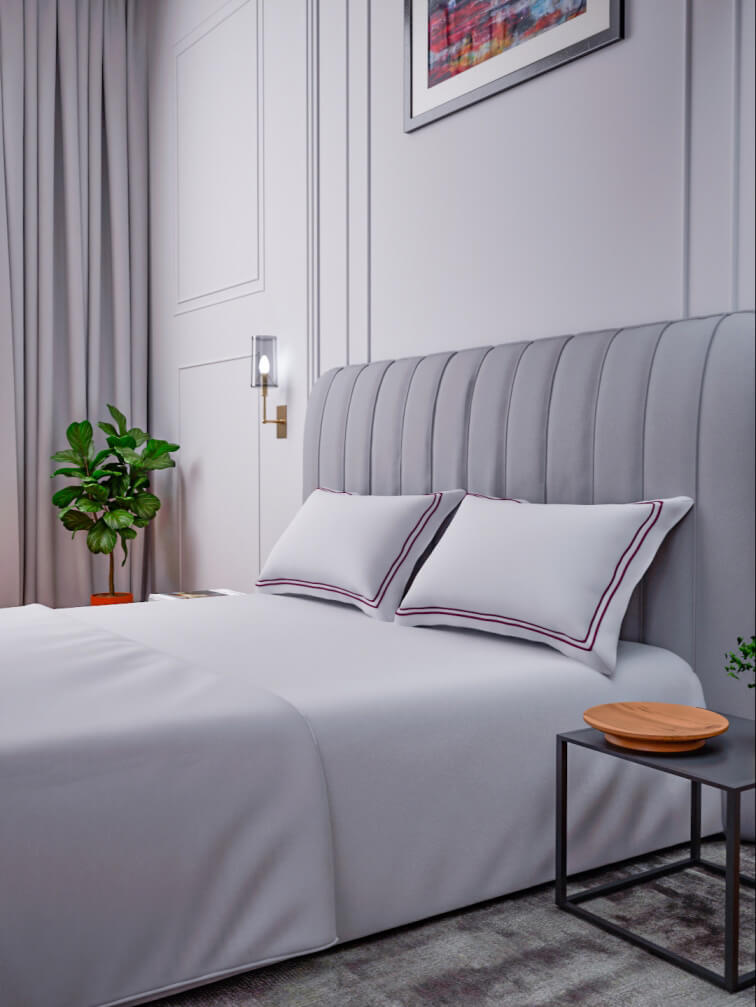 Sovereign Whites 100% Cotton Super King Bedsheet Set with 2 Double Pillow Covers - 400TC