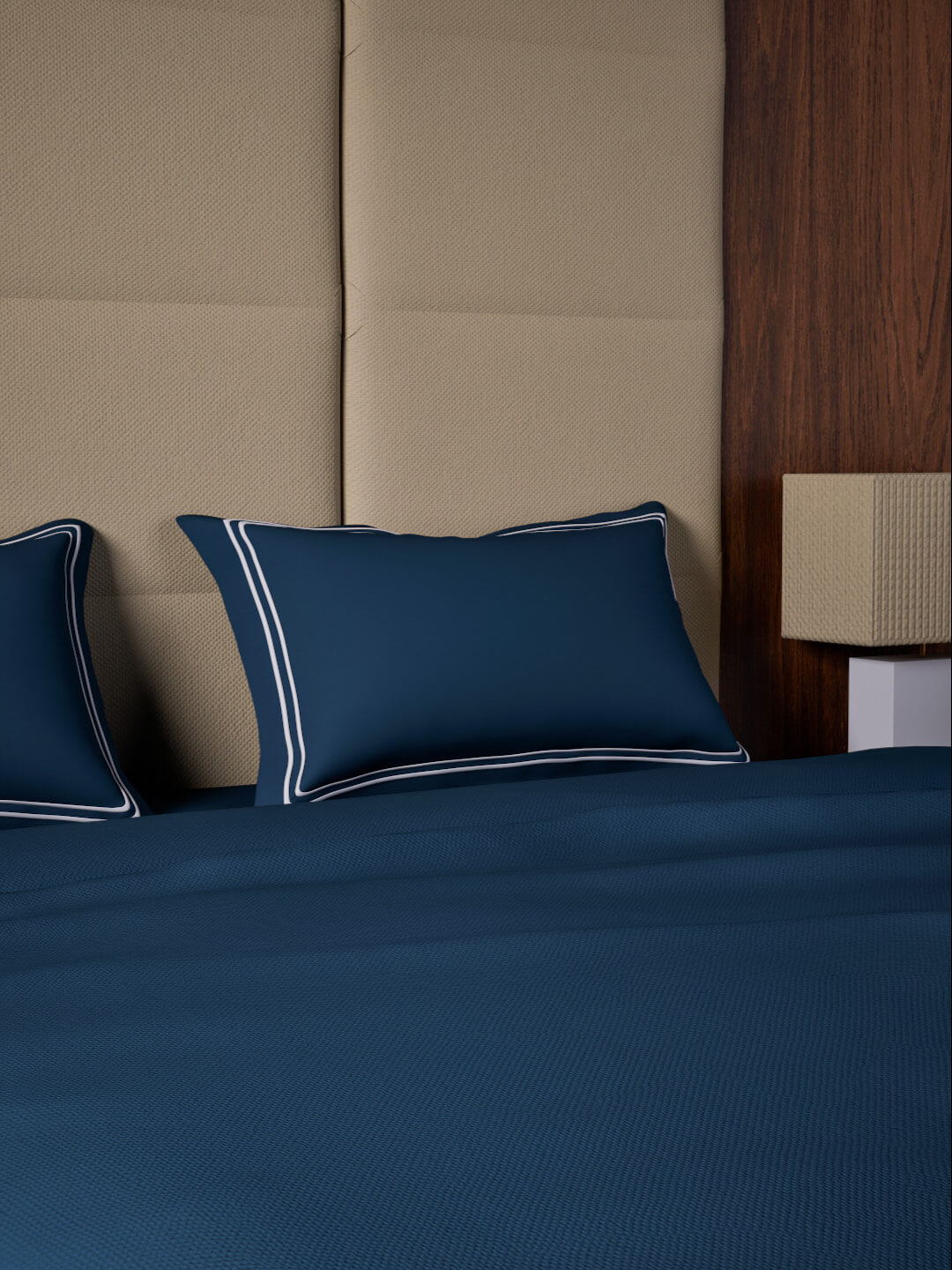 Opulent Hue 100% Cotton Super King Bedsheet Set with 2 Double Pillow Covers - 500TC