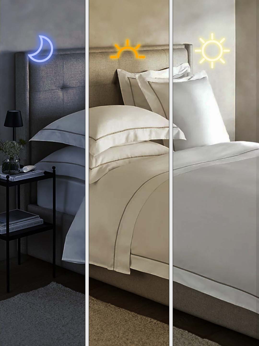 Pure Essence 100% Cotton Super King Bedsheet Set with 2 Pillow Covers - 1000TC, White