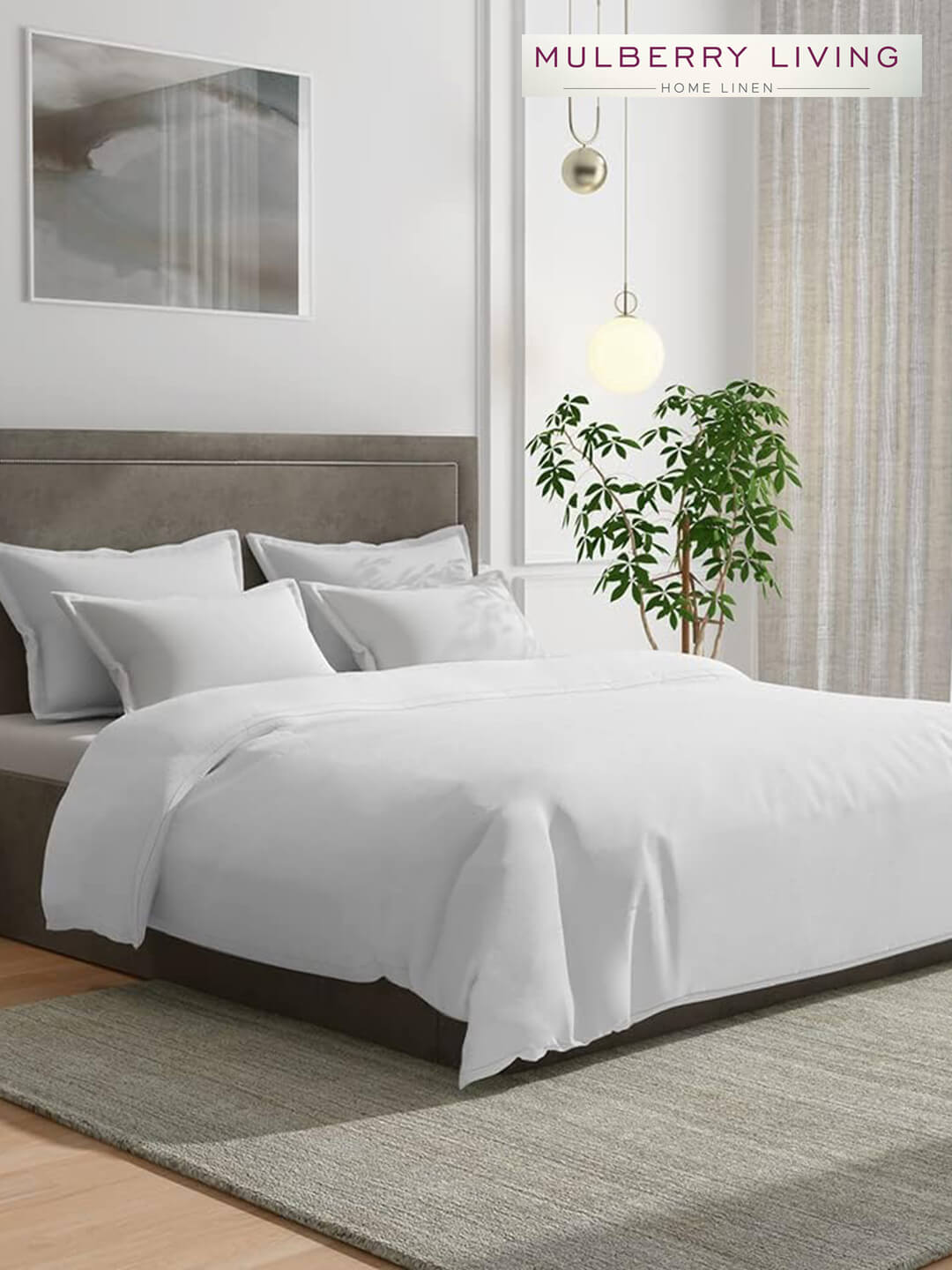 Pure Essence 100% Cotton Super King White Duvet Cover - 1000TC, 90 x 108 Inches