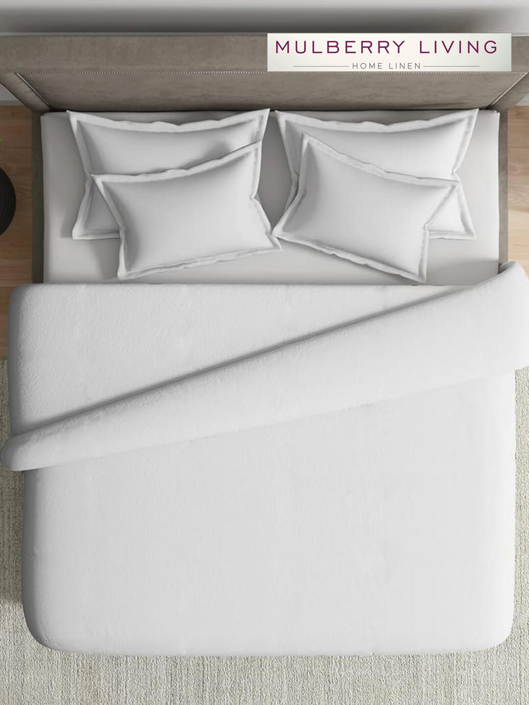Pure Essence 100% Cotton Super King White Duvet Cover - 1000TC, 90 x 108 Inches