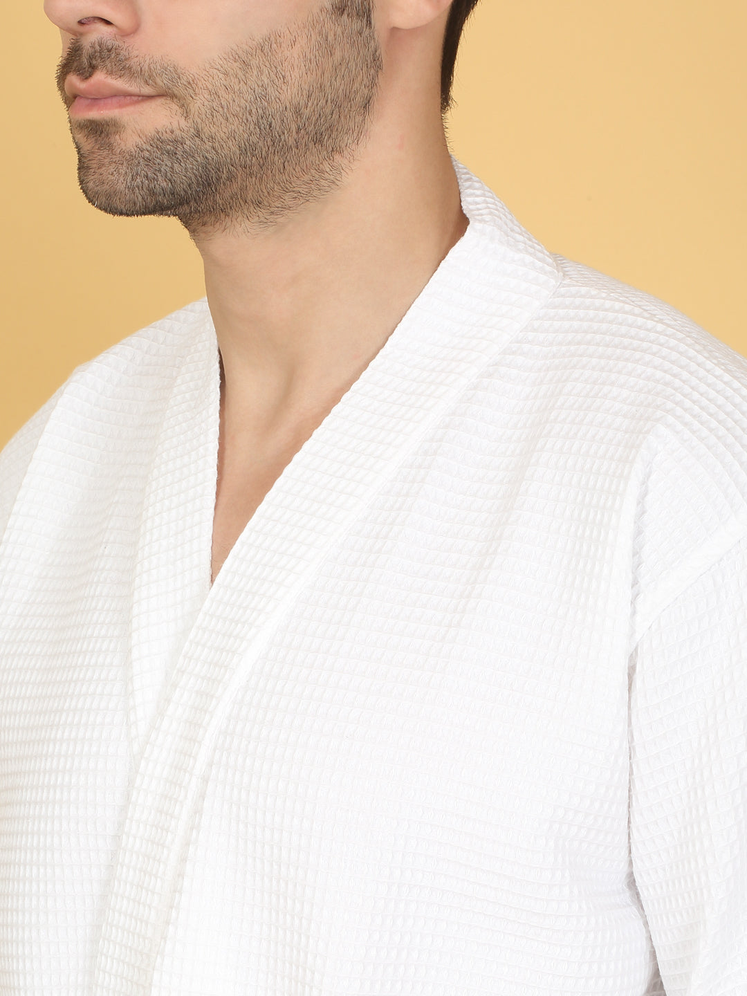 Waffle Comfort Cotton Bath Robe - 450 GSM, Ultra-Soft & Quick Dry, Unisex Free Size