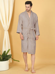 Bamboo Bliss Terry Bath Robe - Bamboo Cotton, Ultra-Soft & Lightweight, Unisex Free Size