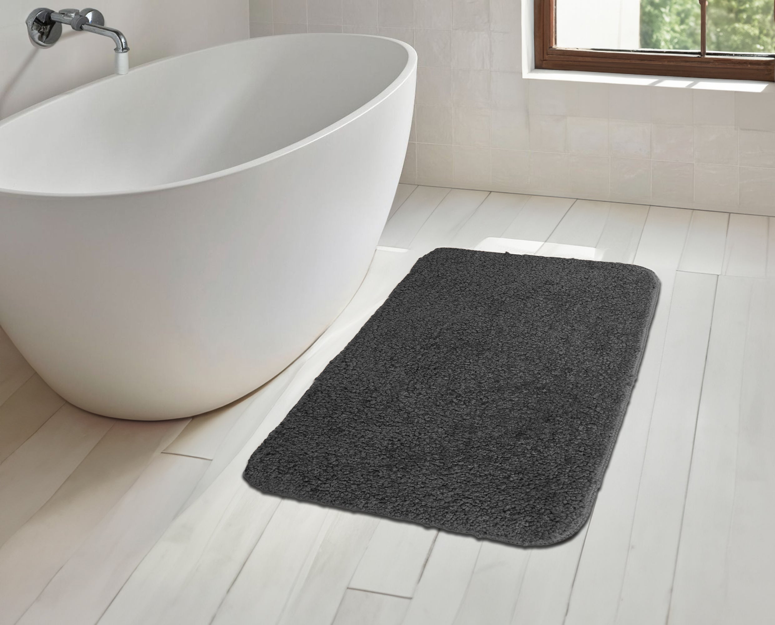 Micro Plush Bath Mats (Set of 2) - 2000 TC Microfiber, Ultra-Soft, Quick Dry, 2000 GSM