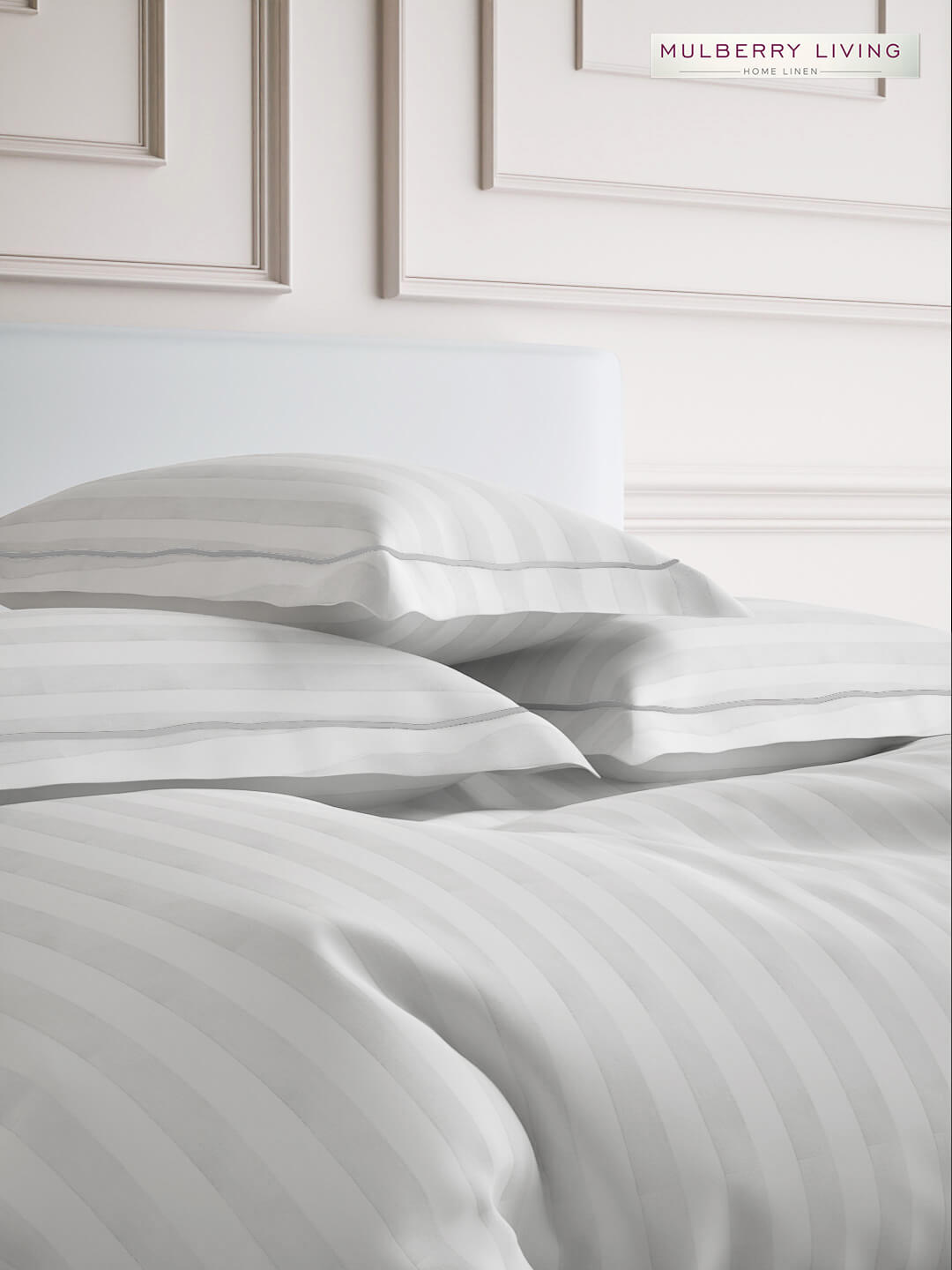 Elysian Stripes Pillow Covers (Set of 2) - 100% Cotton, 300TC, Ultra-Soft & Breathable