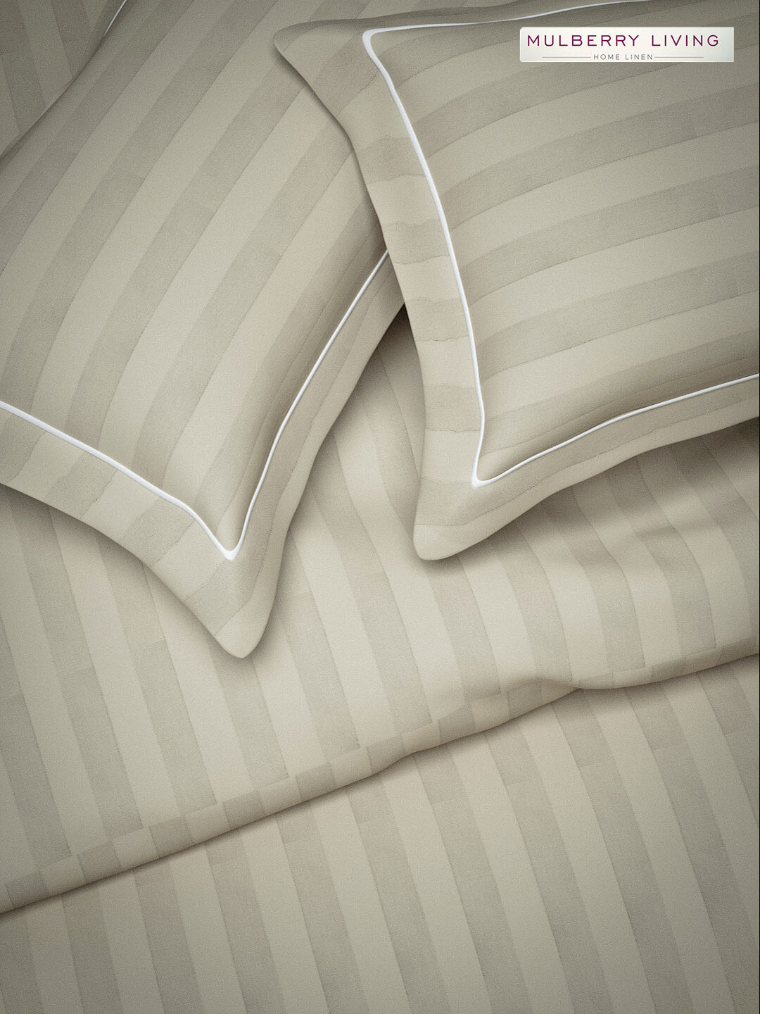 Elysian Stripes Pillow Covers (Set of 2) - 100% Cotton, 300TC, Ultra-Soft & Breathable