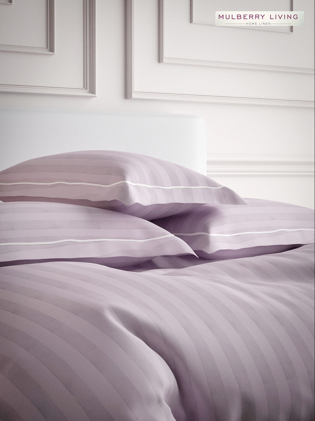 Elysian Stripes Pillow Covers (Set of 2) - 100% Cotton, 300TC, Ultra-Soft & Breathable