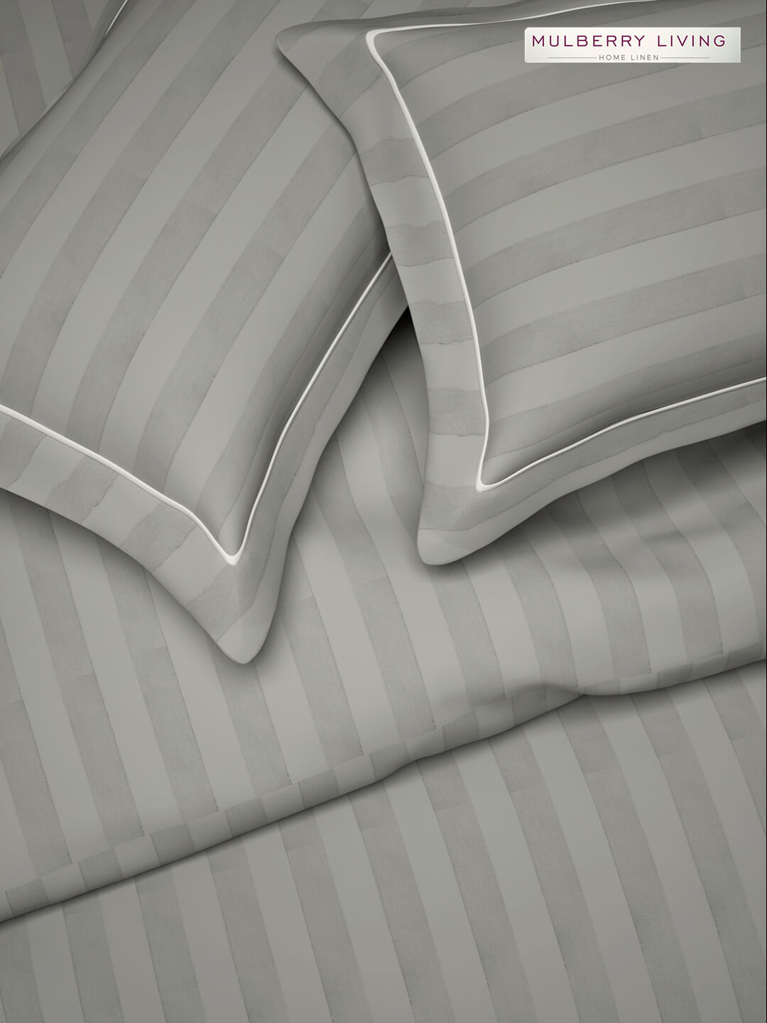Elysian Stripes Pillow Covers (Set of 2) - 100% Cotton, 300TC, Ultra-Soft & Breathable