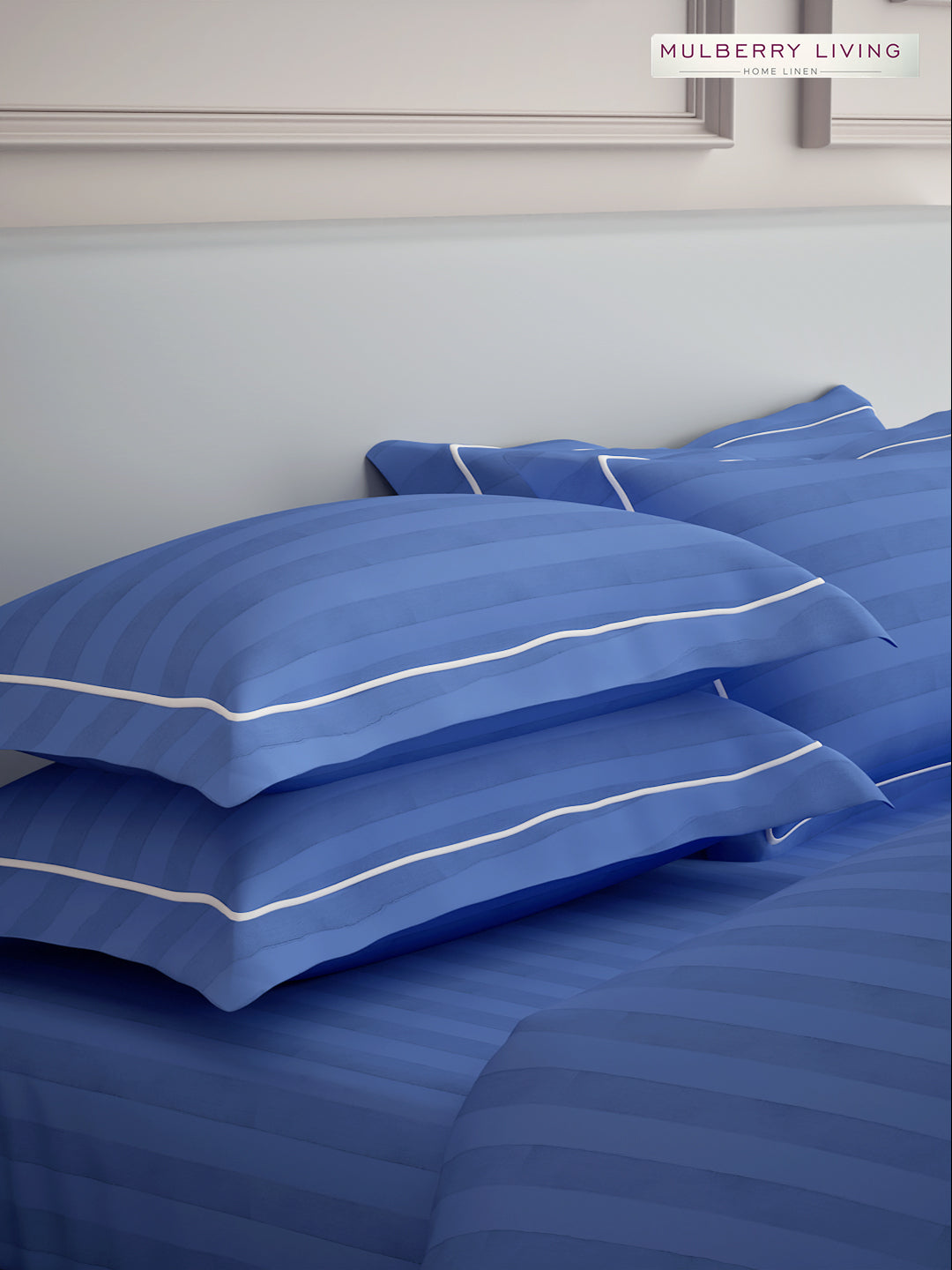 Elysian Stripes Pillow Covers (Set of 2) - 100% Cotton, 300TC, Ultra-Soft & Breathable