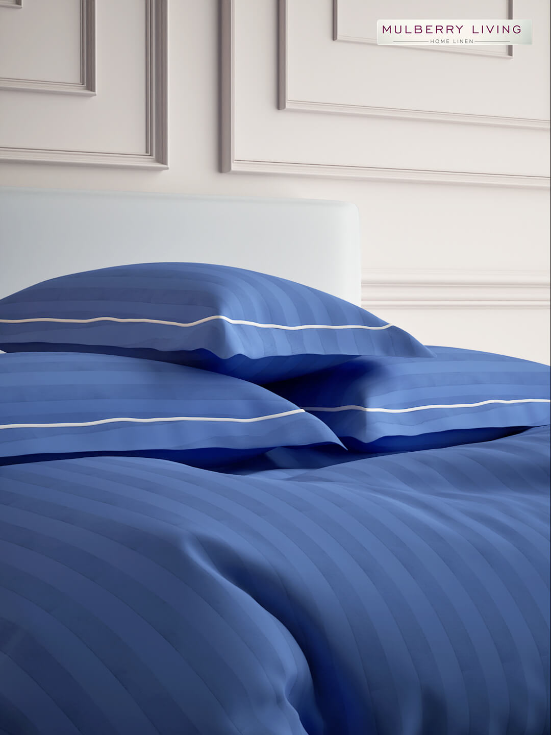 Elysian Stripes Pillow Covers (Set of 2) - 100% Cotton, 300TC, Ultra-Soft & Breathable