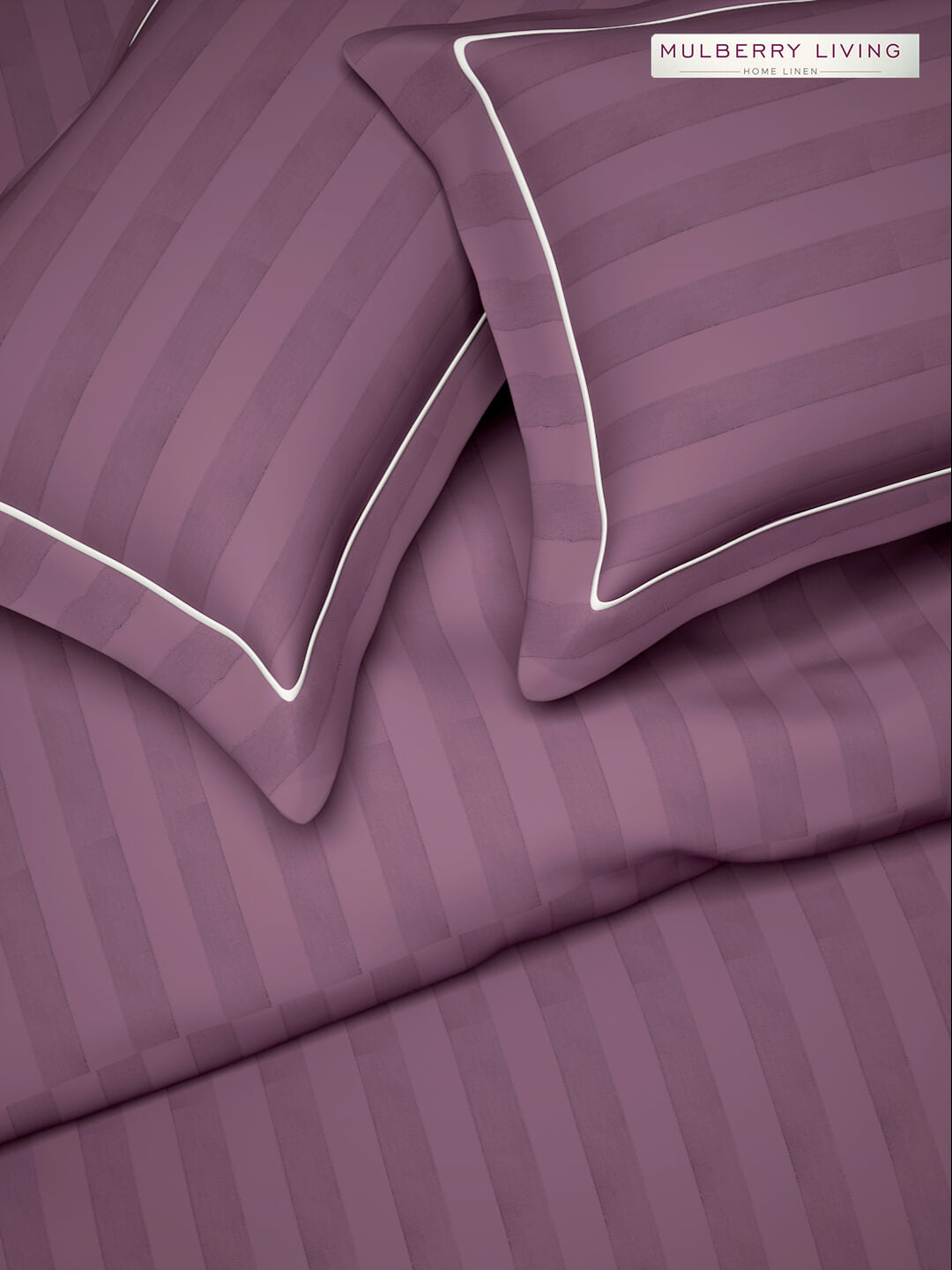 Elysian Stripes Pillow Covers (Set of 2) - 100% Cotton, 300TC, Ultra-Soft & Breathable