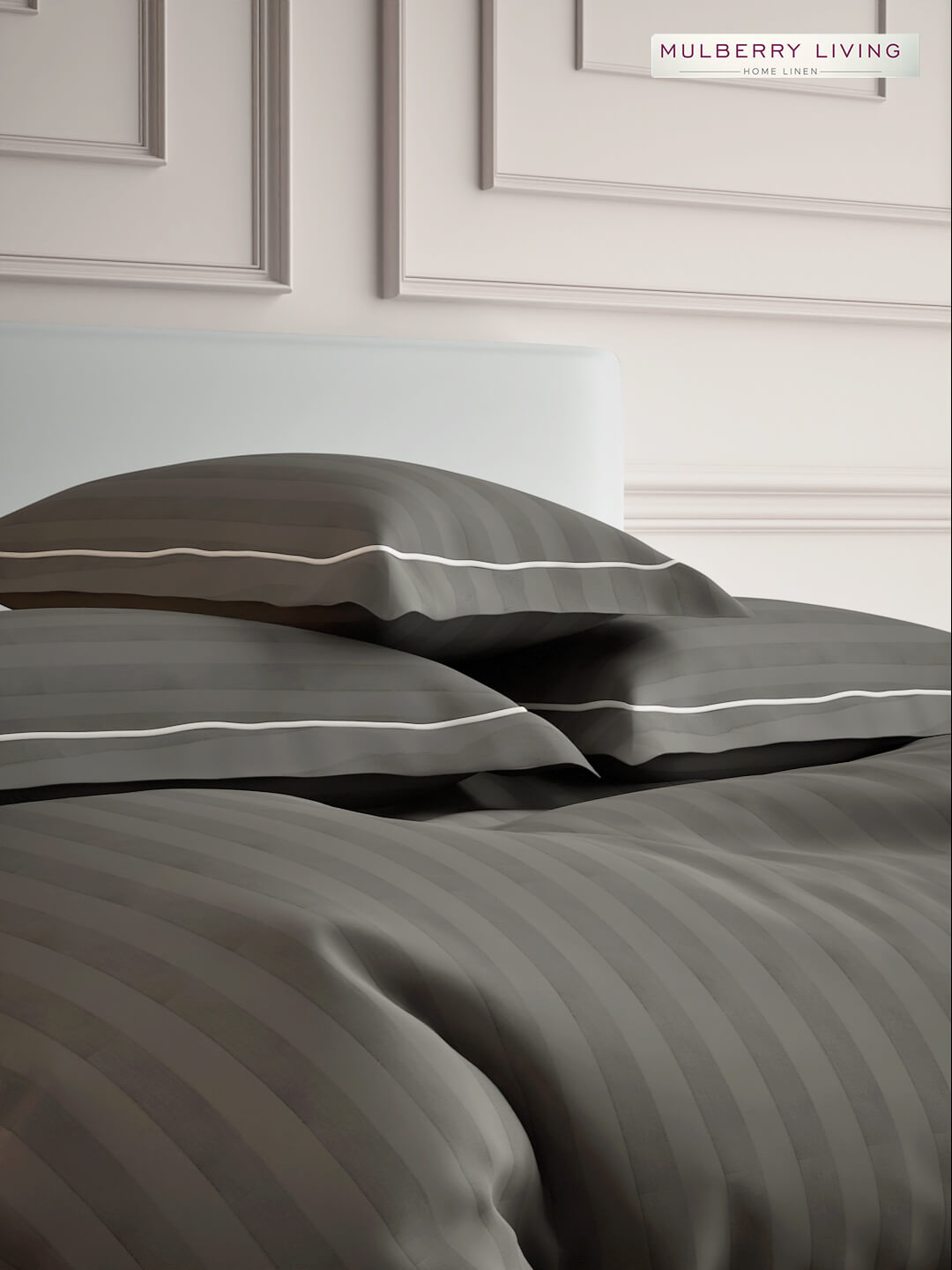 Elysian Stripes Pillow Covers (Set of 2) - 100% Cotton, 300TC, Ultra-Soft & Breathable