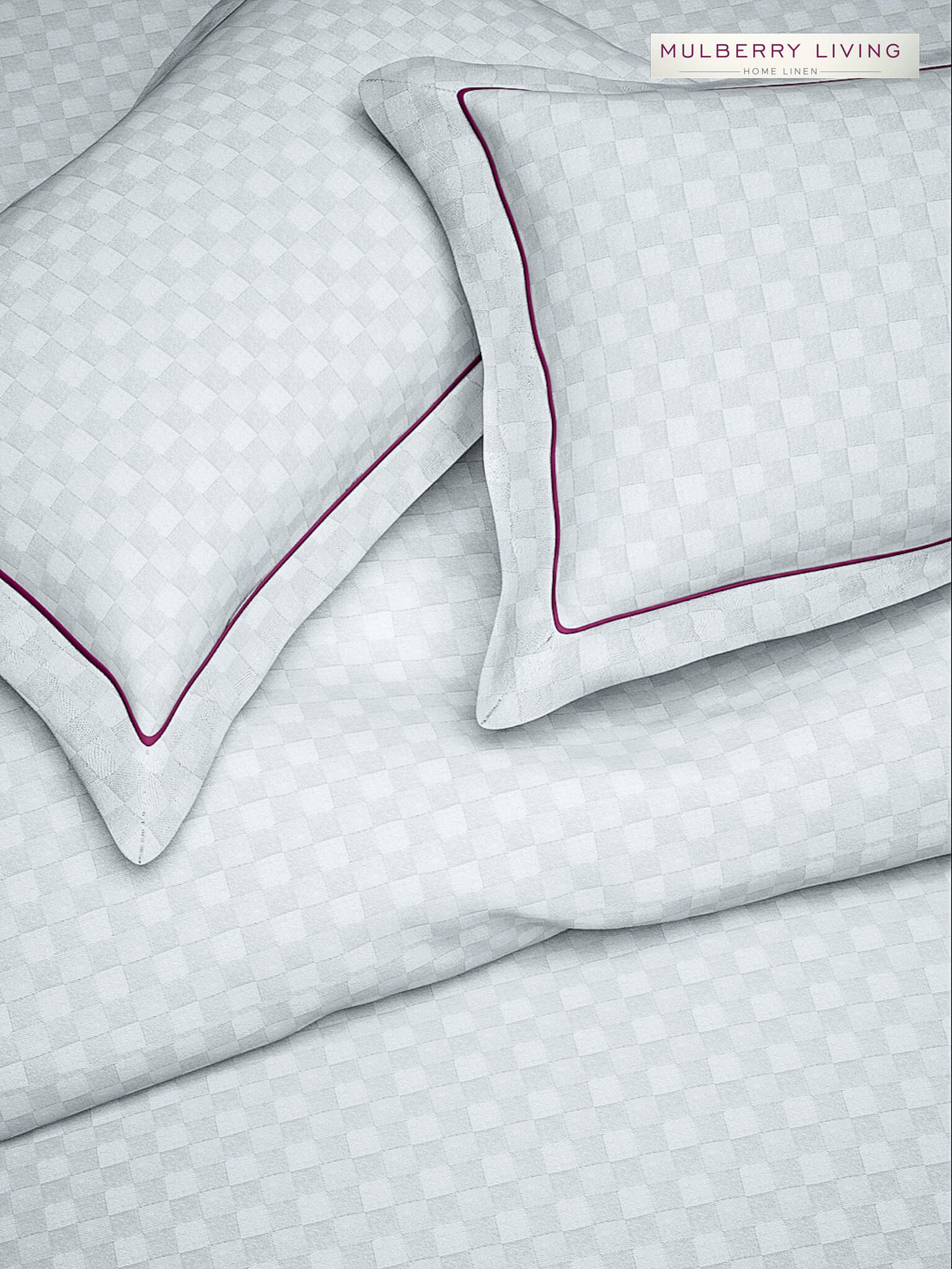 Urban Grid Pillow Covers (Set of 2) - 100% Cotton, 300TC, Ultra-Soft & Breathable