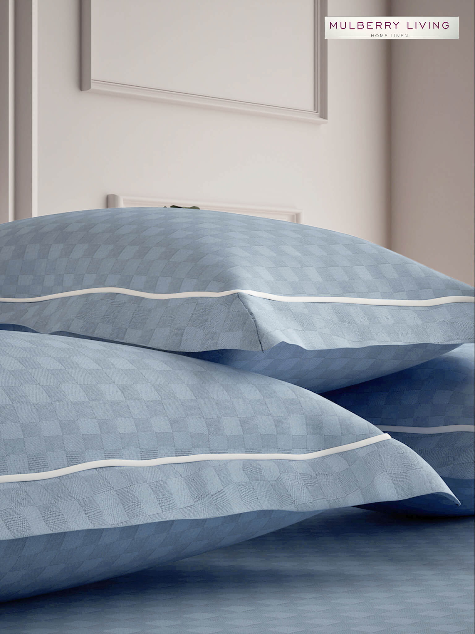 Urban Grid Pillow Covers (Set of 2) - 100% Cotton, 300TC, Ultra-Soft & Breathable